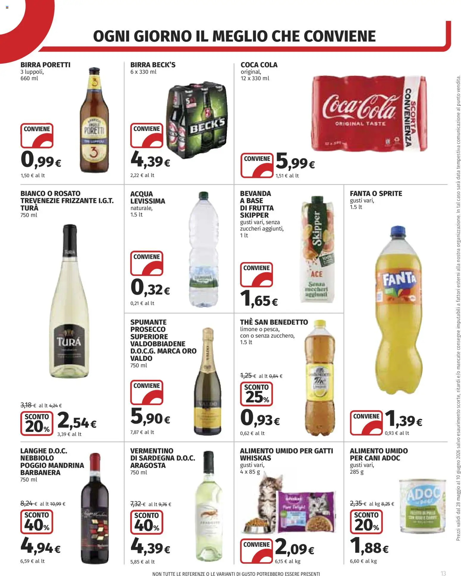 Volantino COOP del 28.05.2026 | Pagina: 13 | Prodotti: Birra, Prosecco, Limone, The