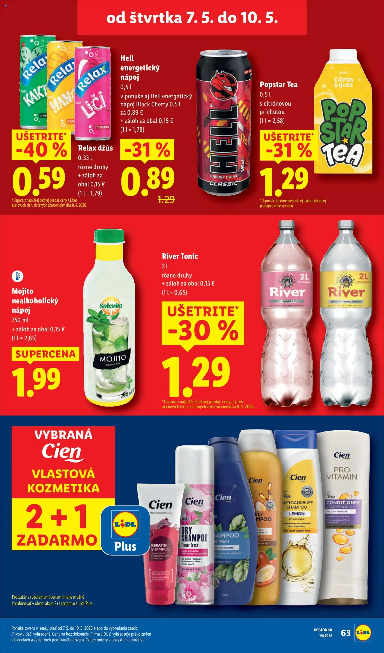 Nové Lidl akcie – leták je platný od 04.05.2026 | Strana: 75 | Produkty: Džús, Energetický nápoj