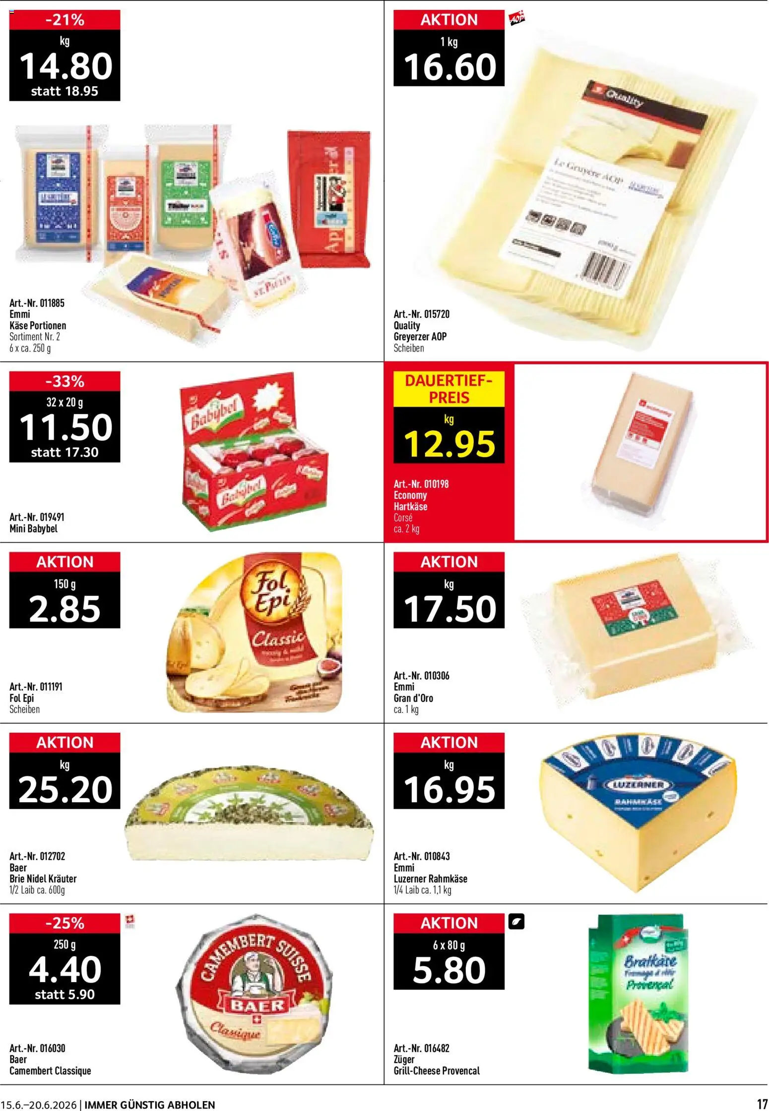 Prodega aktionen – gültig ab 15.06.2026 | Seite: 17 | Produkte: Käse