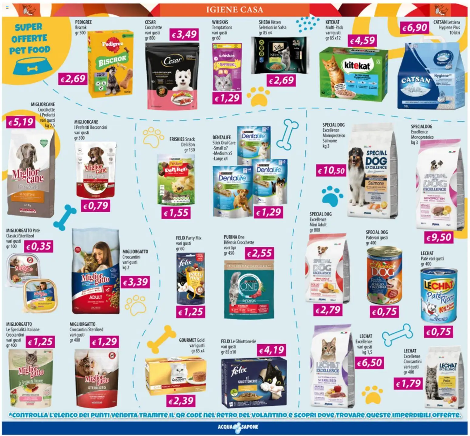 Volantino Acqua e Sapone del 24/08/2026 | Pagina: 17 | Prodotti: Pollo, Salmone, Crocchette, Agnello