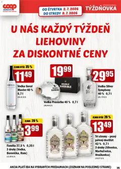 COOP Jednota leták platný od 02.07.2026 | Strana: 14 | Produkty: Vodka, Destilát, Rum