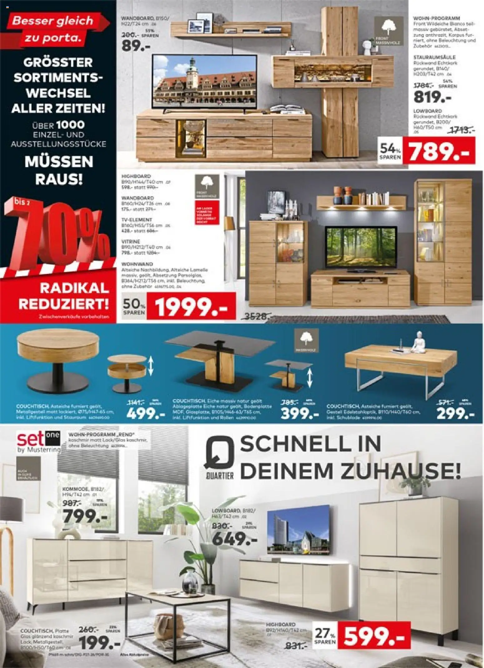 Porta! Prospekt – gültig ab 03.08.2026 | Seite: 4 | Produkte: Wohnwand, Lowboard, HIghboard, Couchtisch