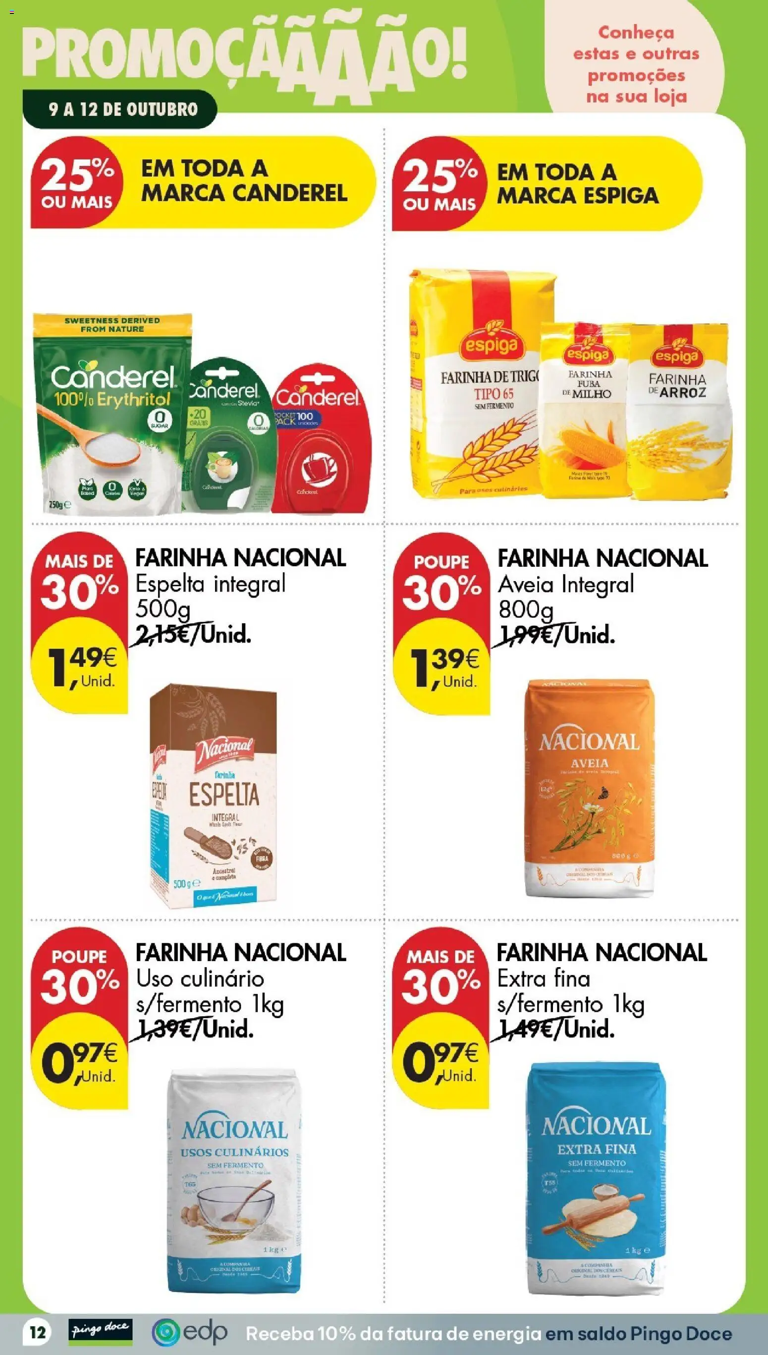 Pingo Doce Folheto Poupe Este Fim de Semana │ válido de 09/10/2026 | Página: 12 | Produtos: Aveia, Stevia, Arroz, Milho