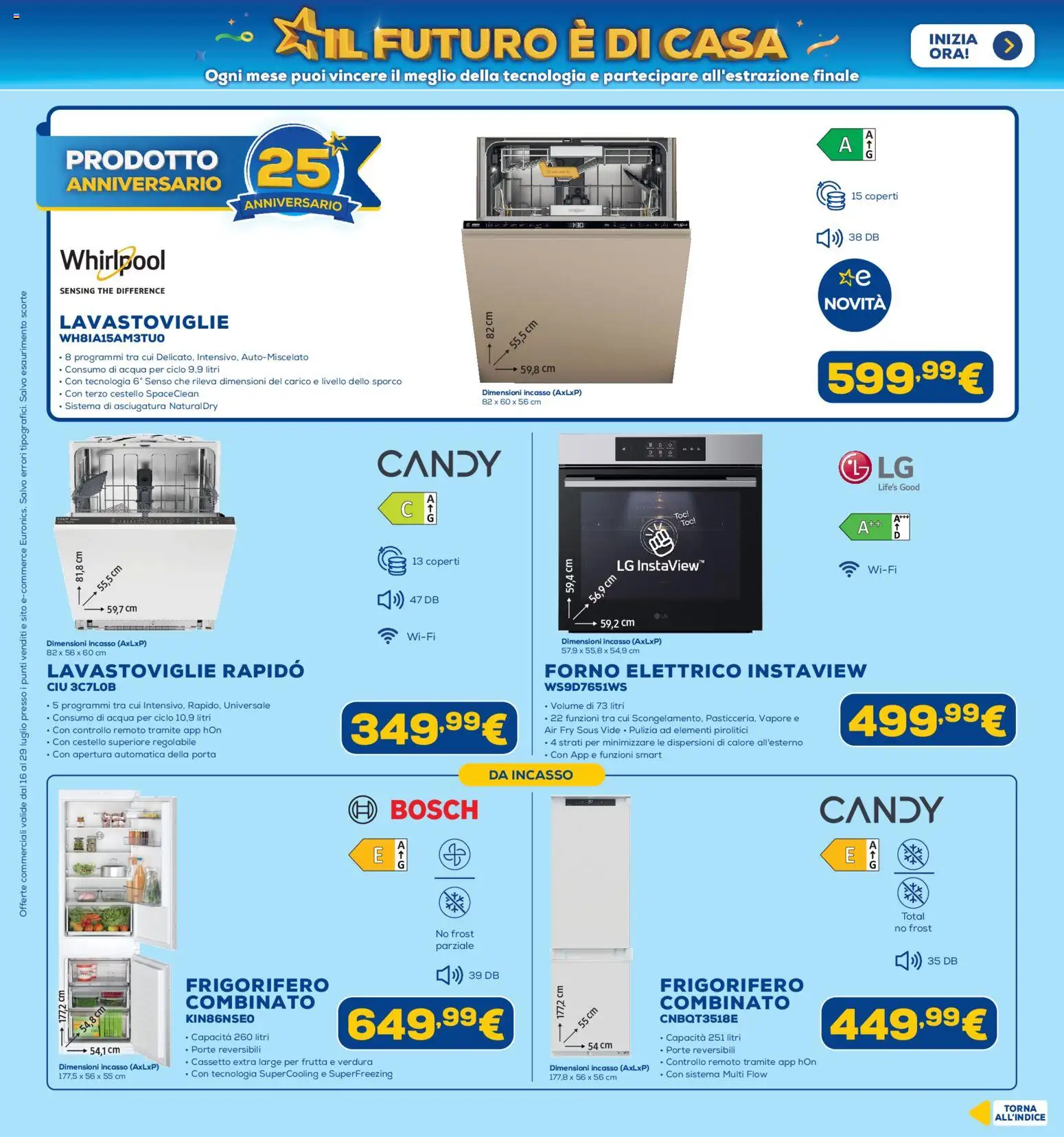 Volantino Euronics del 16/07/2026 | Pagina: 15 | Prodotti: Acqua, Lavastoviglie, The, Forno elettrico