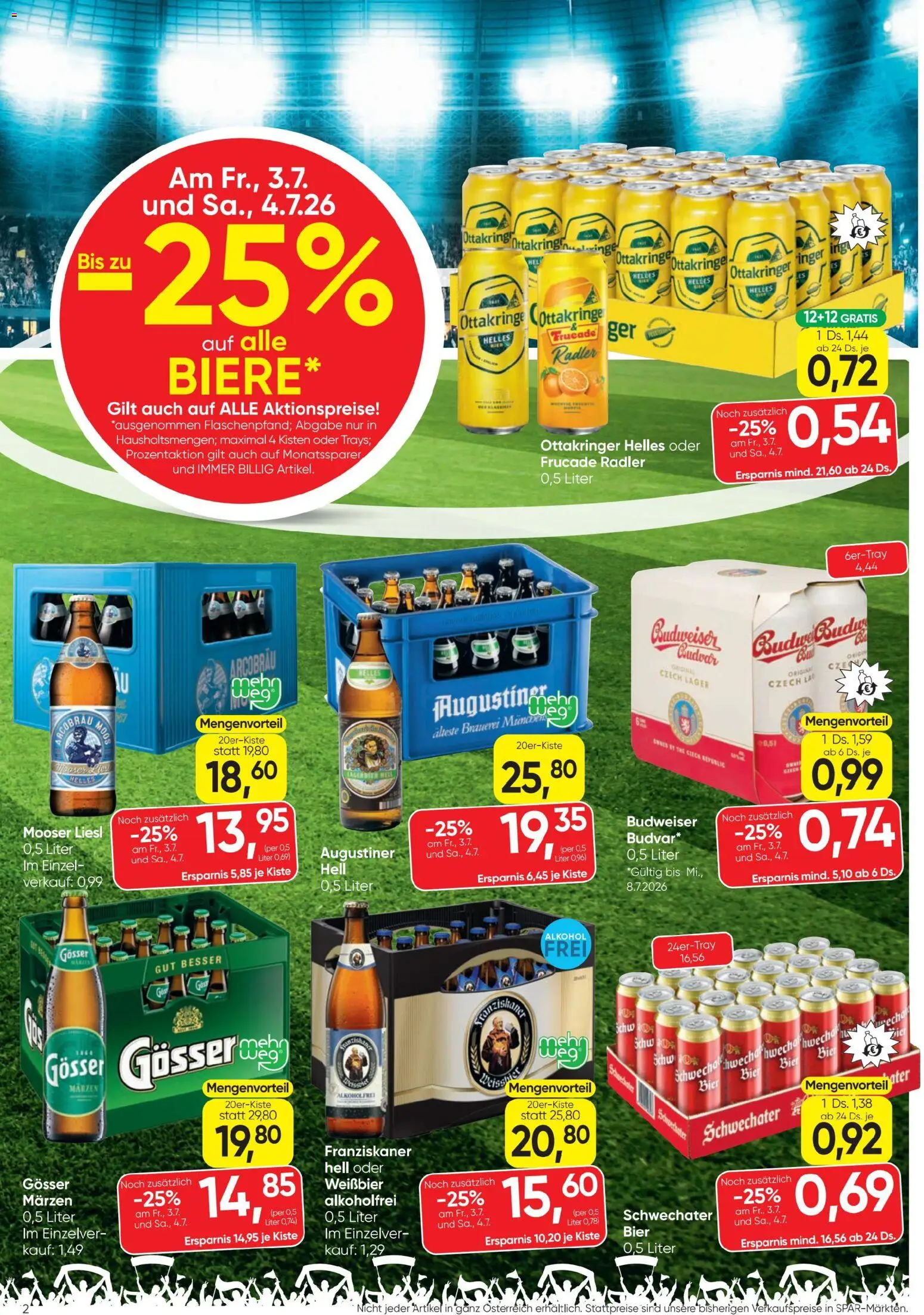 Spar - Flugblatt gültig ab 01.07.2026 | Seite: 2 | Produkte: Bier