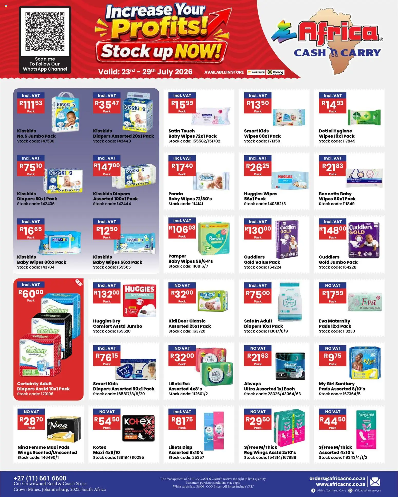 New Africa Cash & Carry catalogue – valid from 23/07/2026 | Page: 14 | Products: Pads, Stock