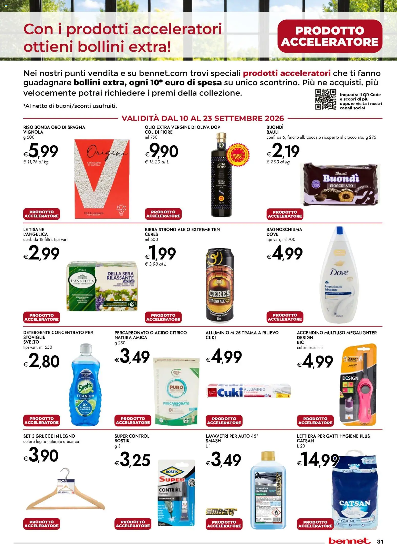 Volantino bennet del 10/09/2026 | Pagina: 31 | Prodotti: Bagnoschiuma, Ceres, Olio extra vergine, Grucce