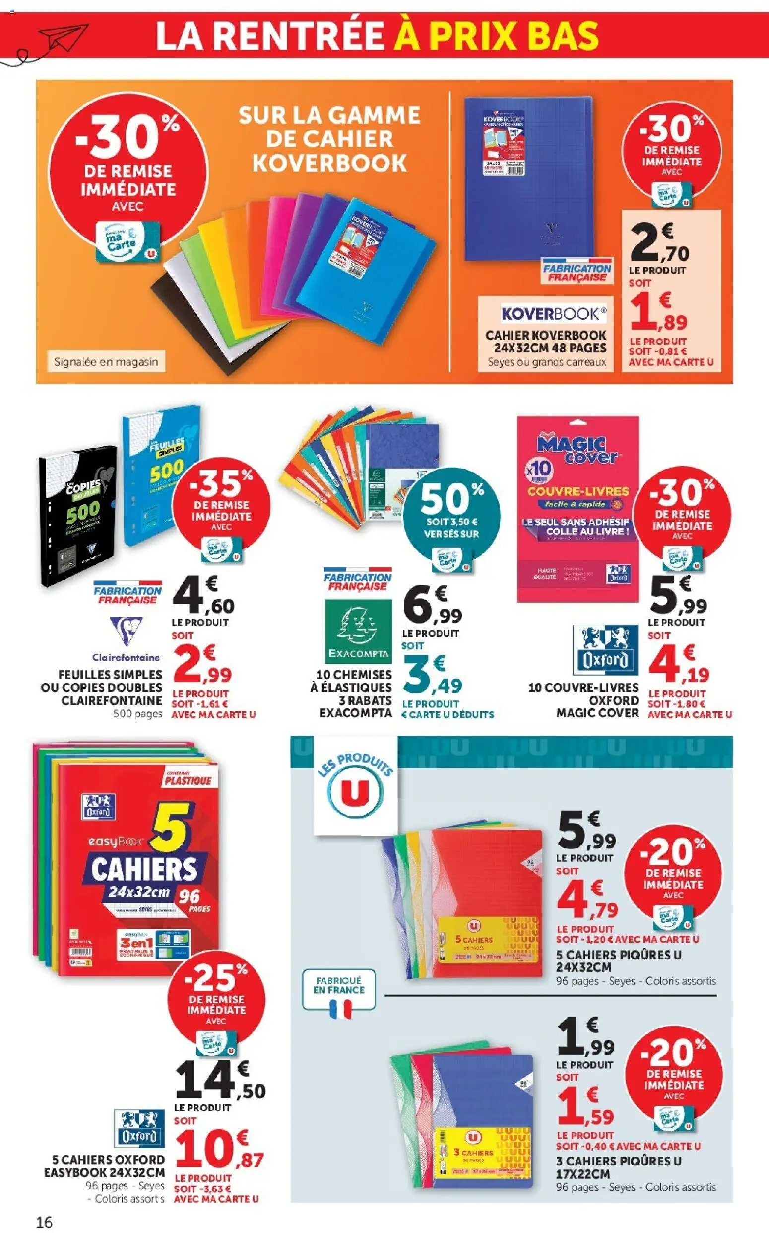 {H1} | Page: 16 | Produits: Colle, Élastiques, Livre