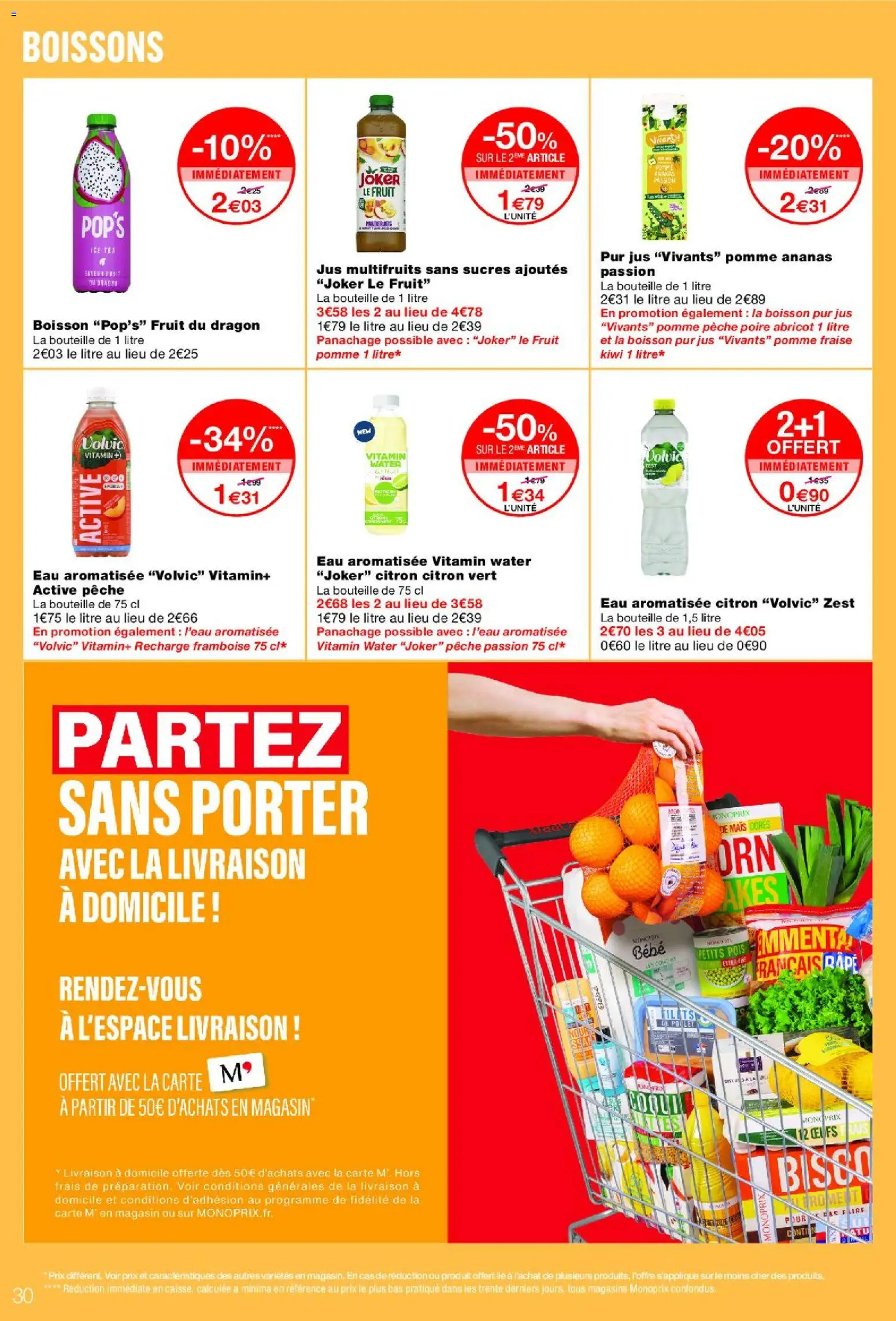 {H1} | Page: 30 | Produits: Volvic, Abricot, Fraise, Jus