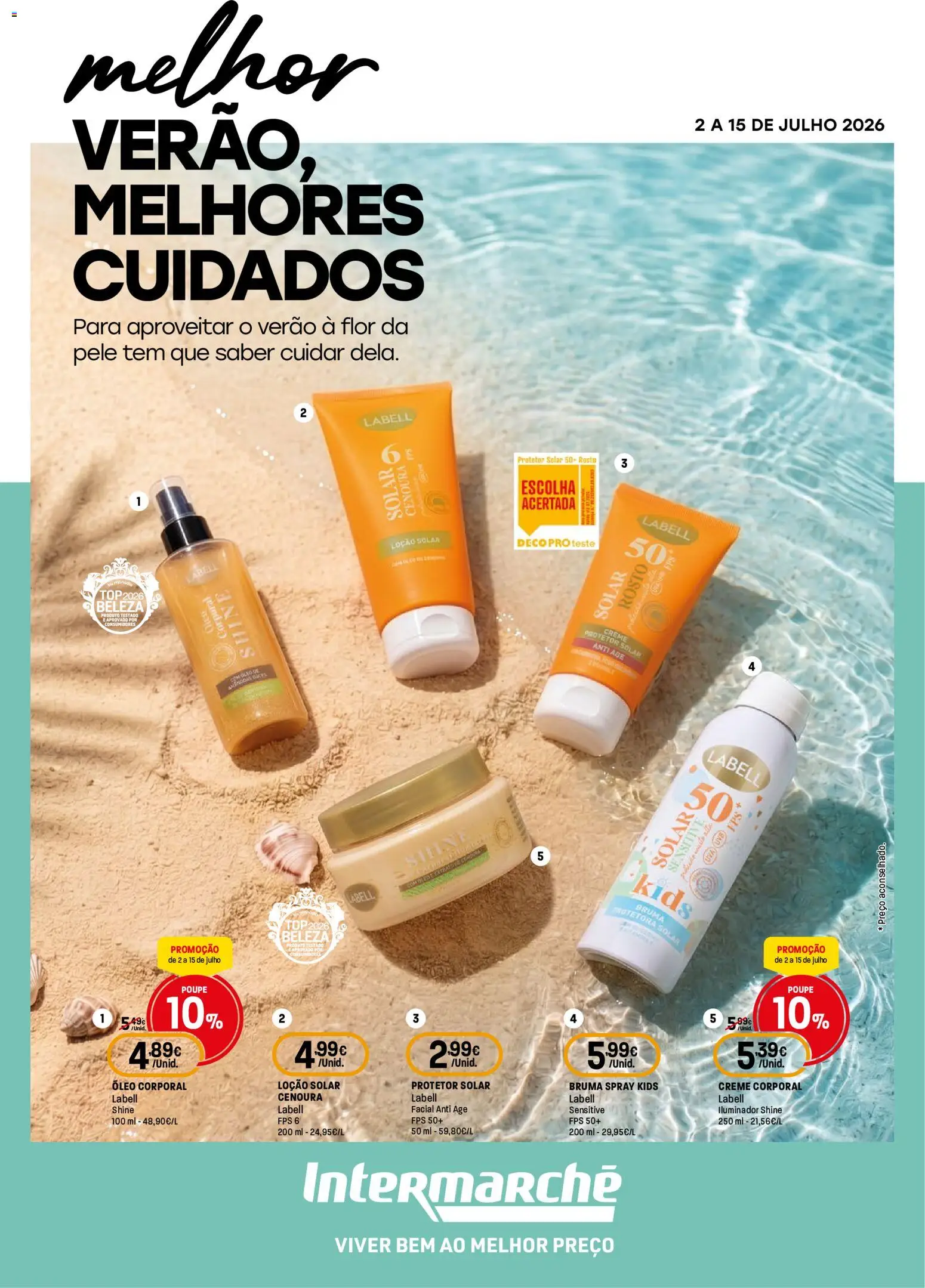 Intermarché Folheto Contact │ válido de 02/07/2026 | Página: 1 | Produtos: Iluminador, Protetor solar, Creme corporal, Creme