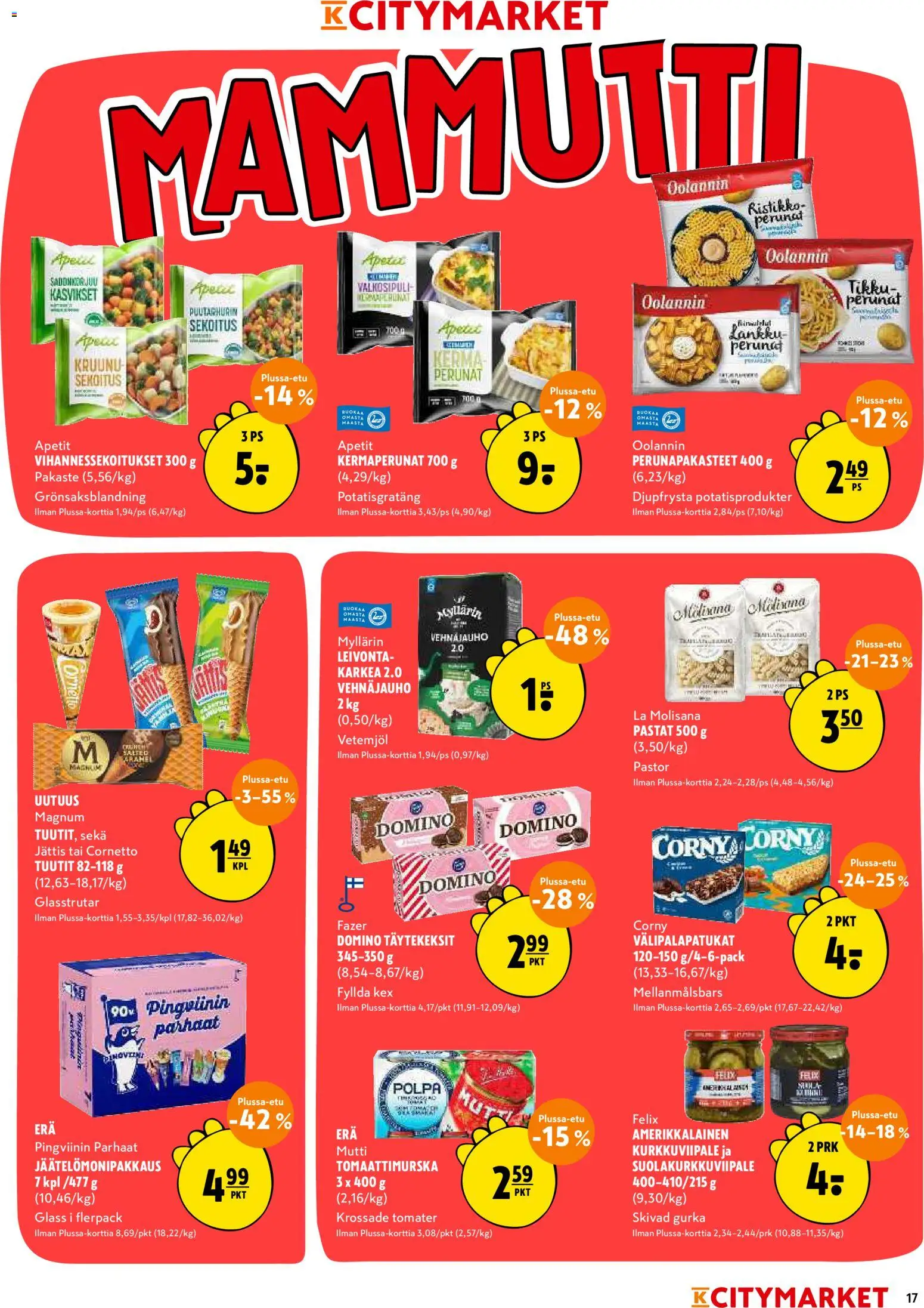 K-Citymarket tarjoukset – voimassa 18.05.2026 alkaen | Sivu: 17 | Tuotteet: Valkosipuli, Vehnäjauho