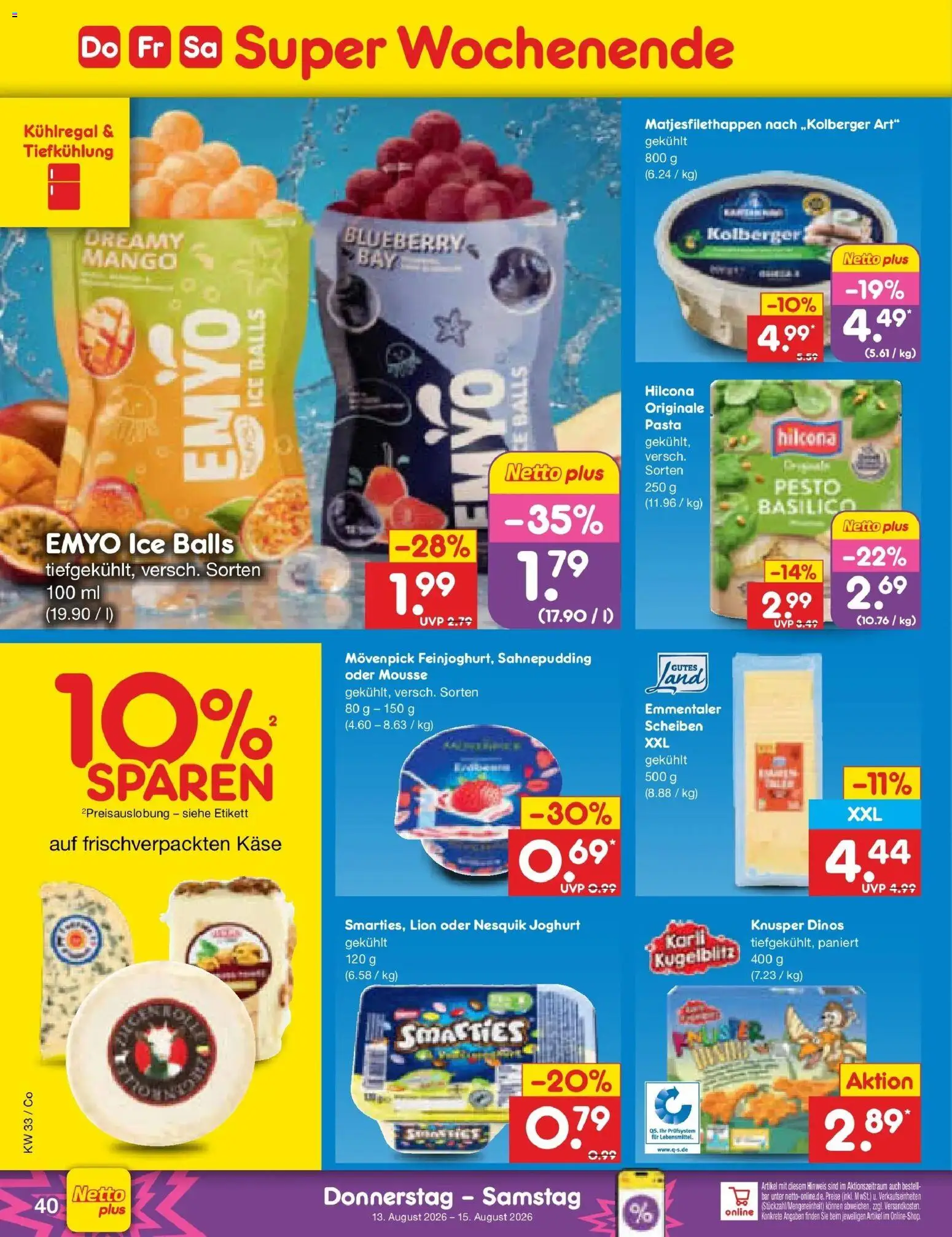 Netto Marken-Discount Prospekt Delitzsch – gültig ab 10.08.2026 | Seite: 56 | Produkte: Käse, Joghurt, Mango, Pasta
