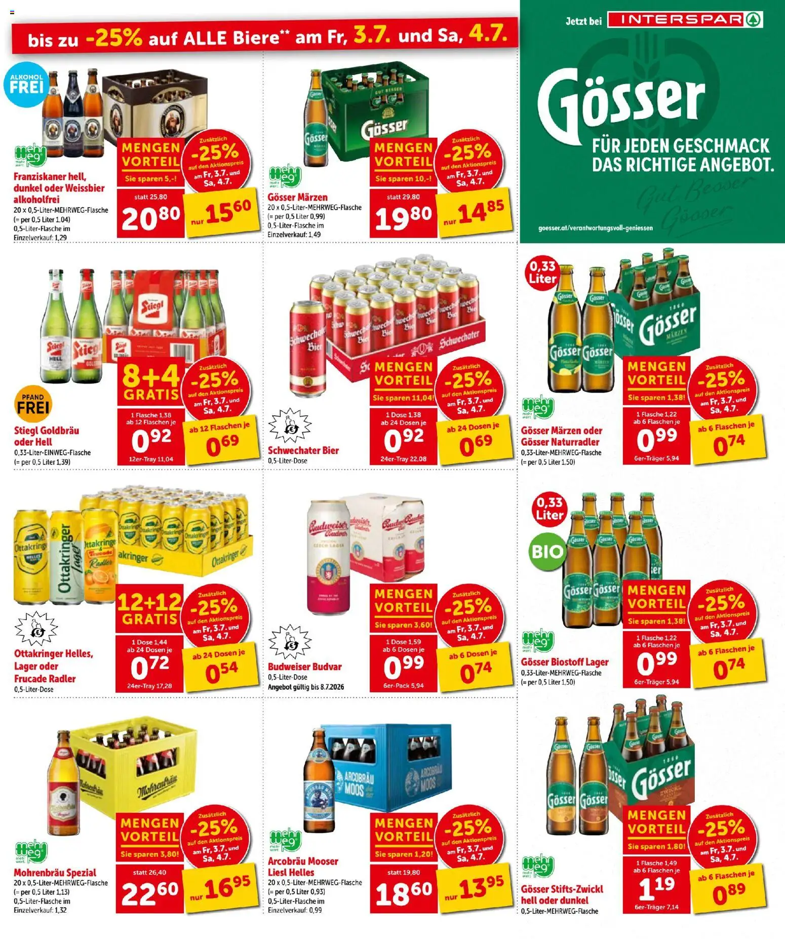 Interspar - Flugblatt gültig ab 01.07.2026 | Seite: 3 | Produkte: Bier