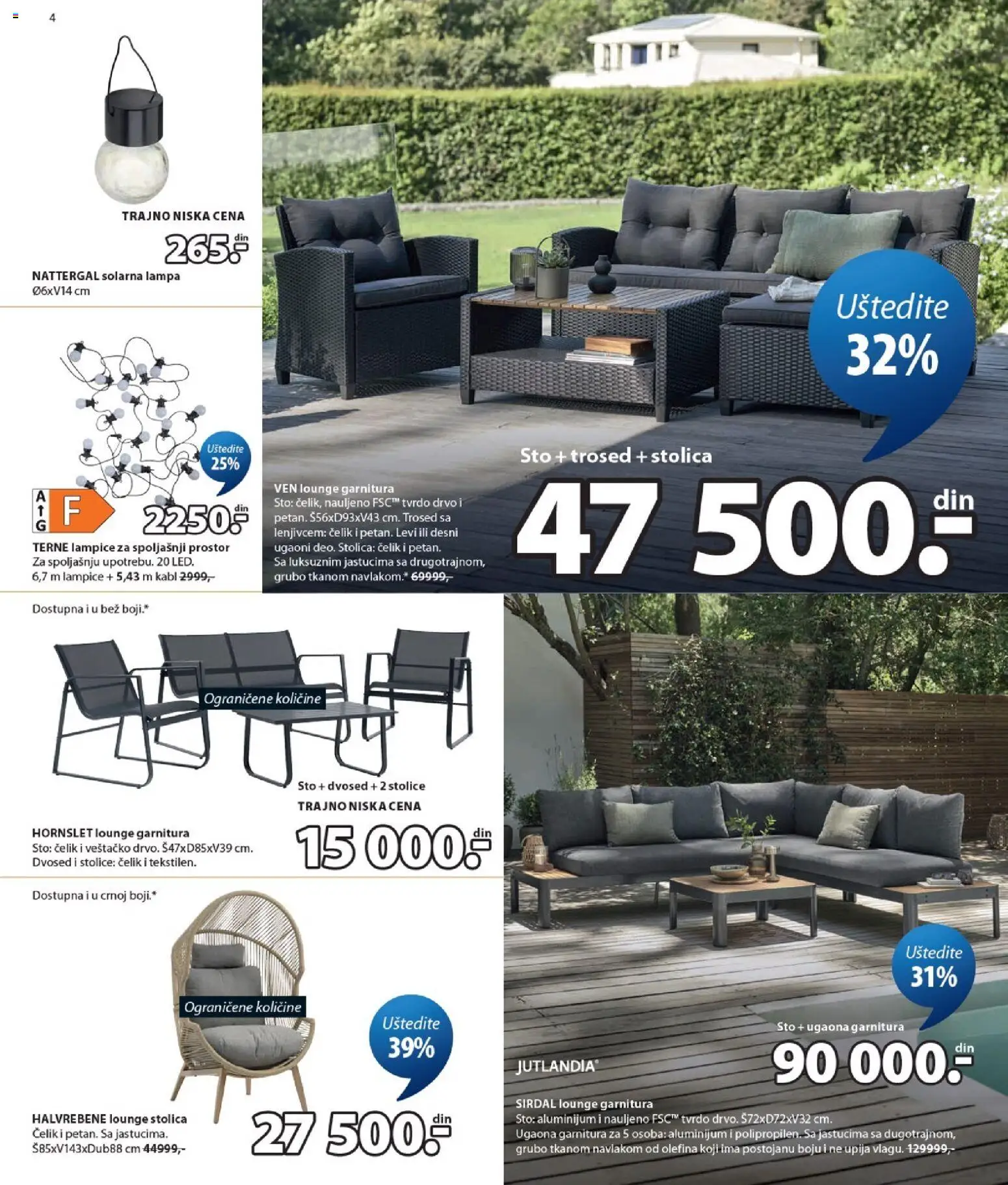 Jysk katalog - važi od 22.07.2026 | Strana: 4 | Proizvode: Lampice, Solarna lampa, Lampa, Trosed