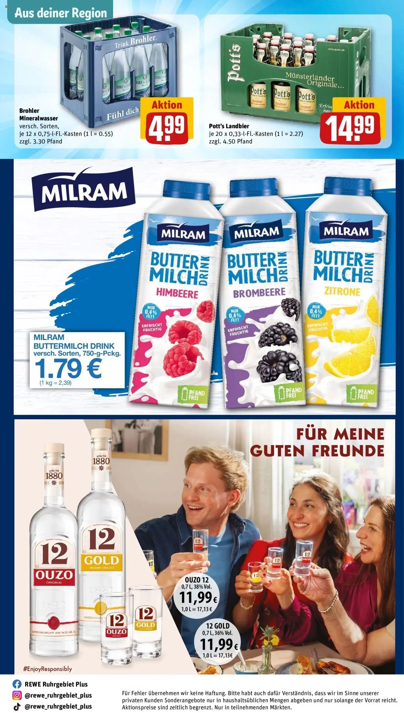 REWE Prospekt ab 28.09.2026 zum Blättern » Angebote | Seite: 39 | Produkte: Buttermilch, Butter, Milram, Himbeere