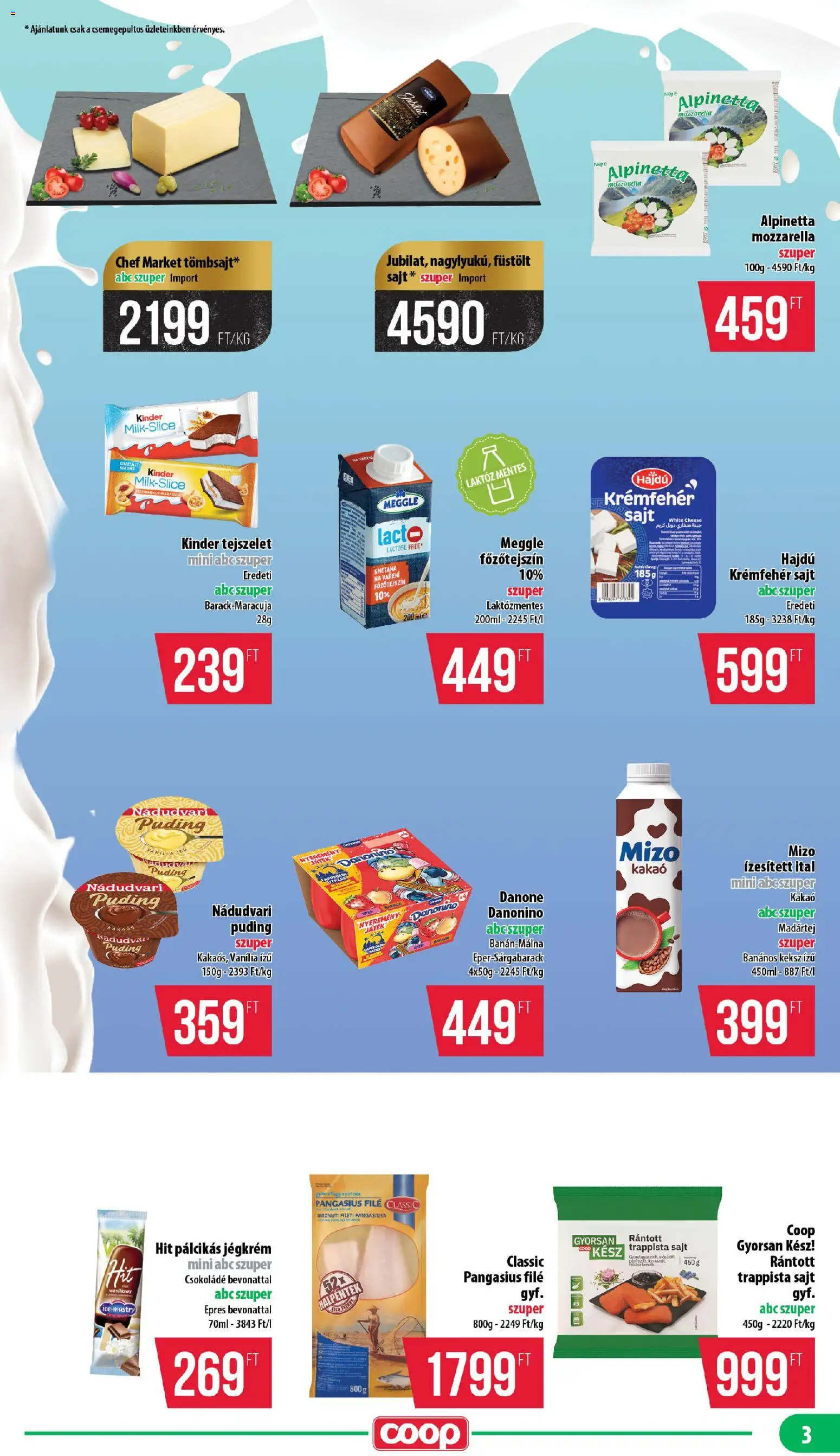 COOP akciós ujság - amely érvényes a következő dátumtól: 2026.08.21. | Oldal: 3 | Termékek: Játék, Kakaó, Tejszelet, Kinder