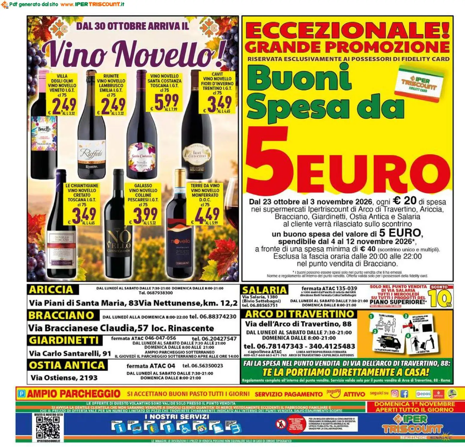 Volantino Ipertriscount del 23/10/2026 | Pagina: 20 | Prodotti: Tè, Vino, Fiori, Lambrusco