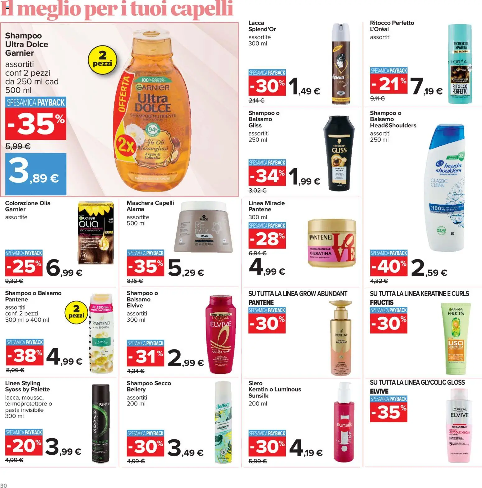 Volantino Carrefour del 15/09/2026 | Pagina: 30 | Prodotti: Balsamo, Maschera, Lacca, Pasta