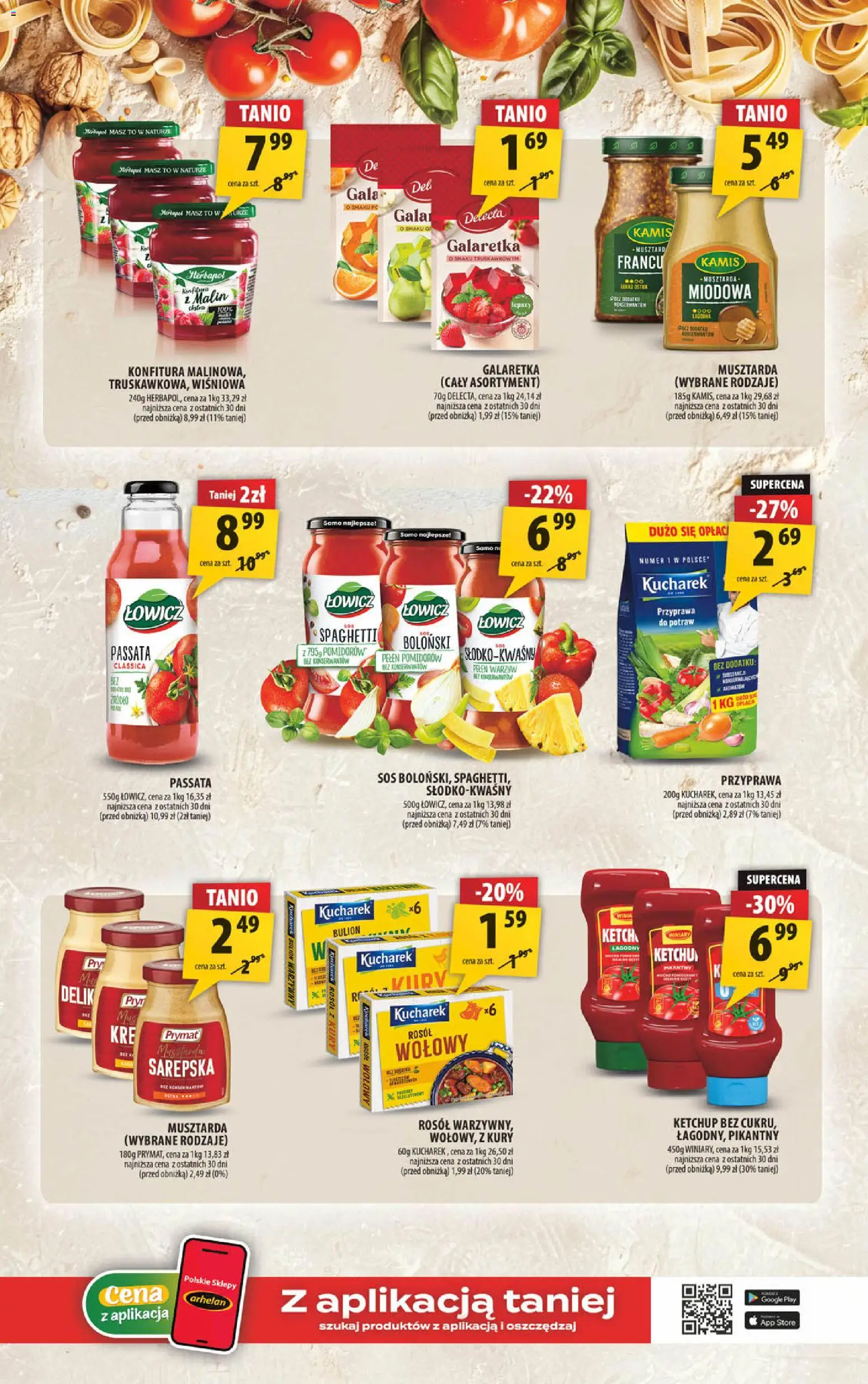 Arhelan gazetka od 10.08.2026 | Strona: 9 | Produkty: Spaghetti, Galaretka, Ketchup, Bulion