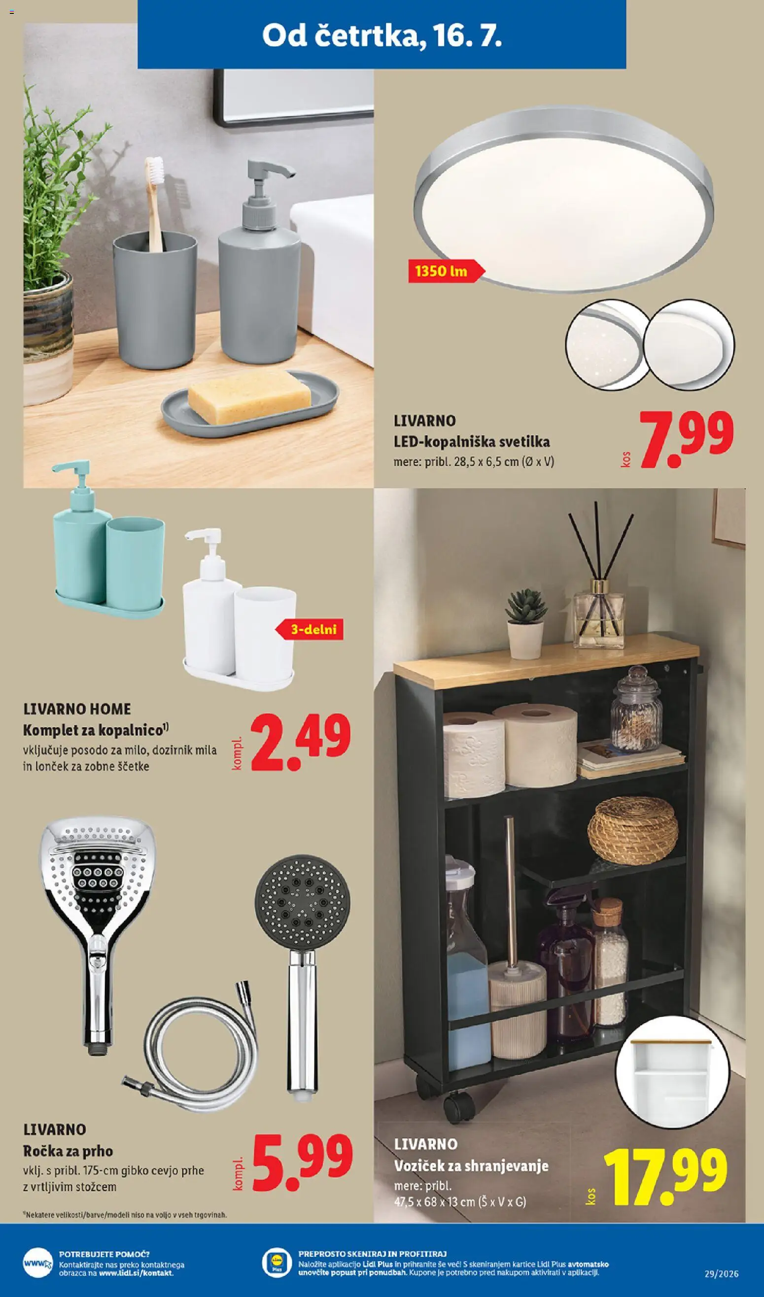 Novi Lidl katalog ponudbe – veljaven od 16.07.2026 | Stran: 33 | Izdelki: Dozirnik mila, Svetilka, Voziček