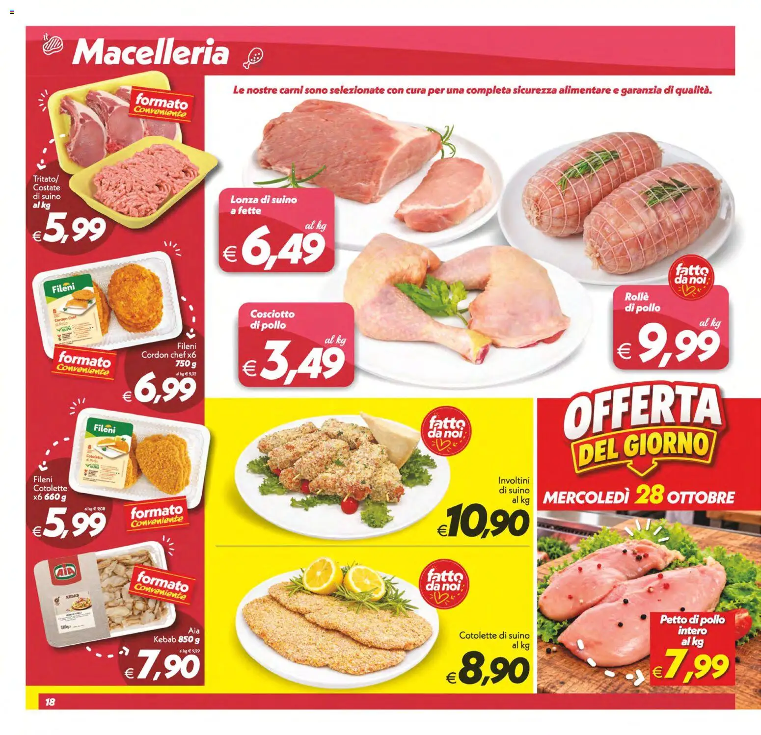 Volantino SuperConveniente del 23/10/2026 | Pagina: 18 | Prodotti: Petto di Pollo, Pollo, Suino, The