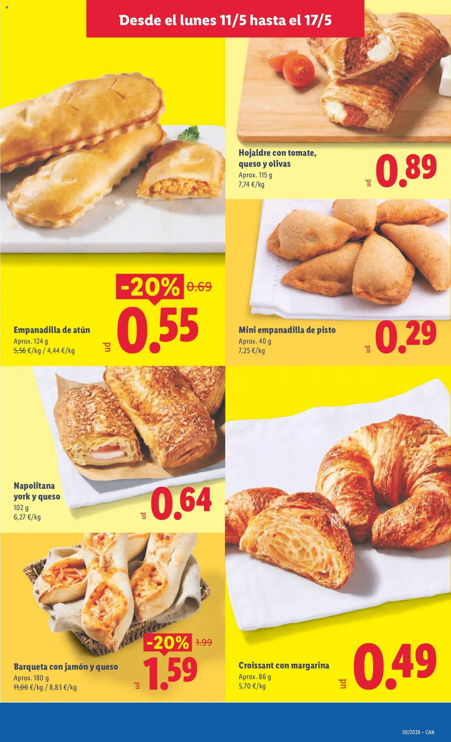 Lidl folleto │ válido desde el 11.05.2026 | Página: 7 | Productos: Jamón, Pizza, Croissant, Margarina
