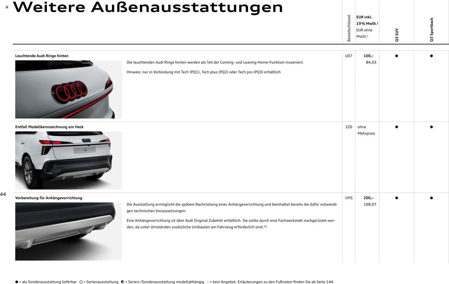 Audi Q3 – gültig ab 02.10.2026 | Seite: 44