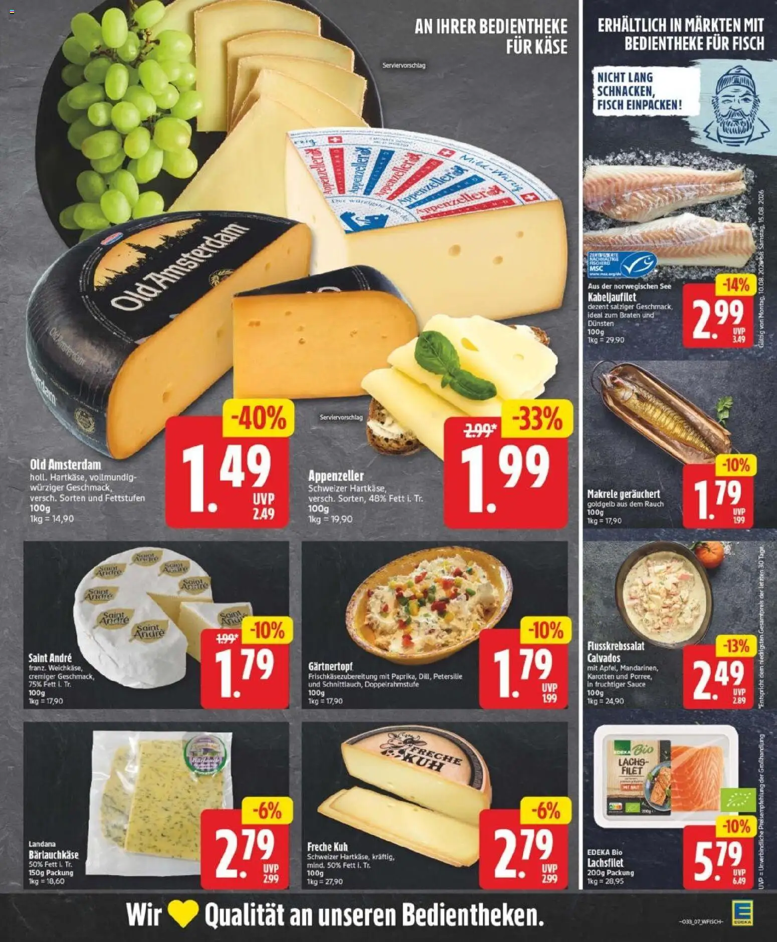 Edeka Prospekt Hannover – gültig ab 10.08.2026 | Seite: 7 | Produkte: Käse, Fisch, Lachs, Petersilie