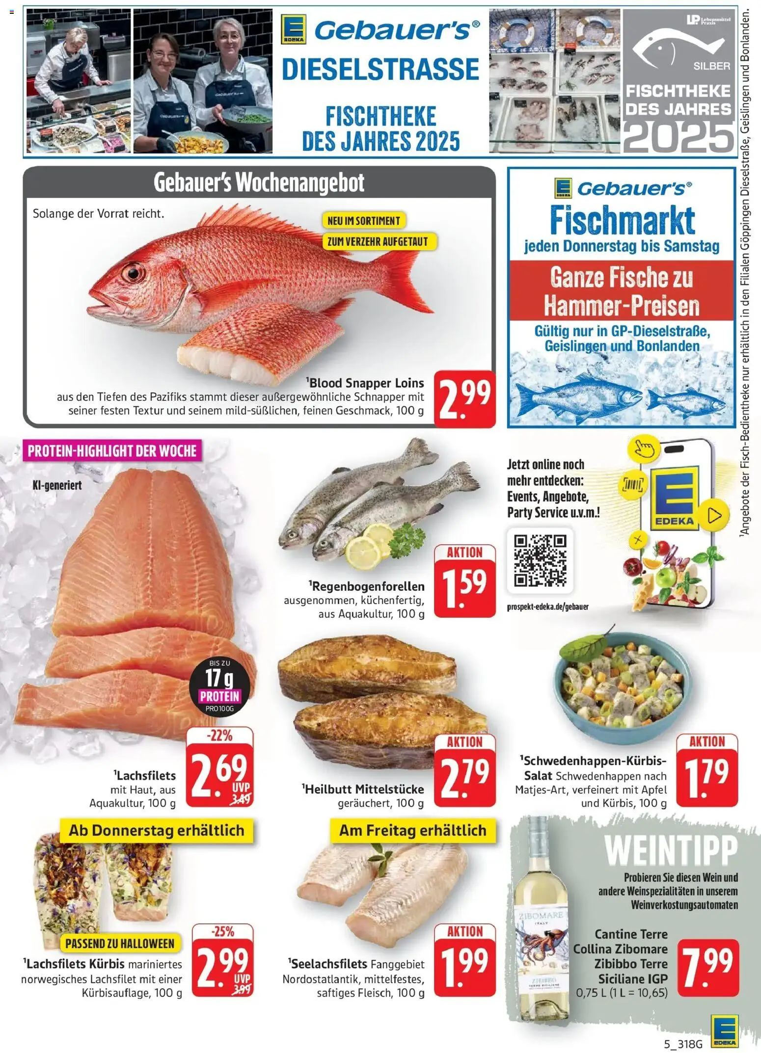 E center Prospekt Göppingen (ab 26.10.2026) zum Blättern | Seite: 5 | Produkte: Äpfel, Kürbis, Wein, Salat