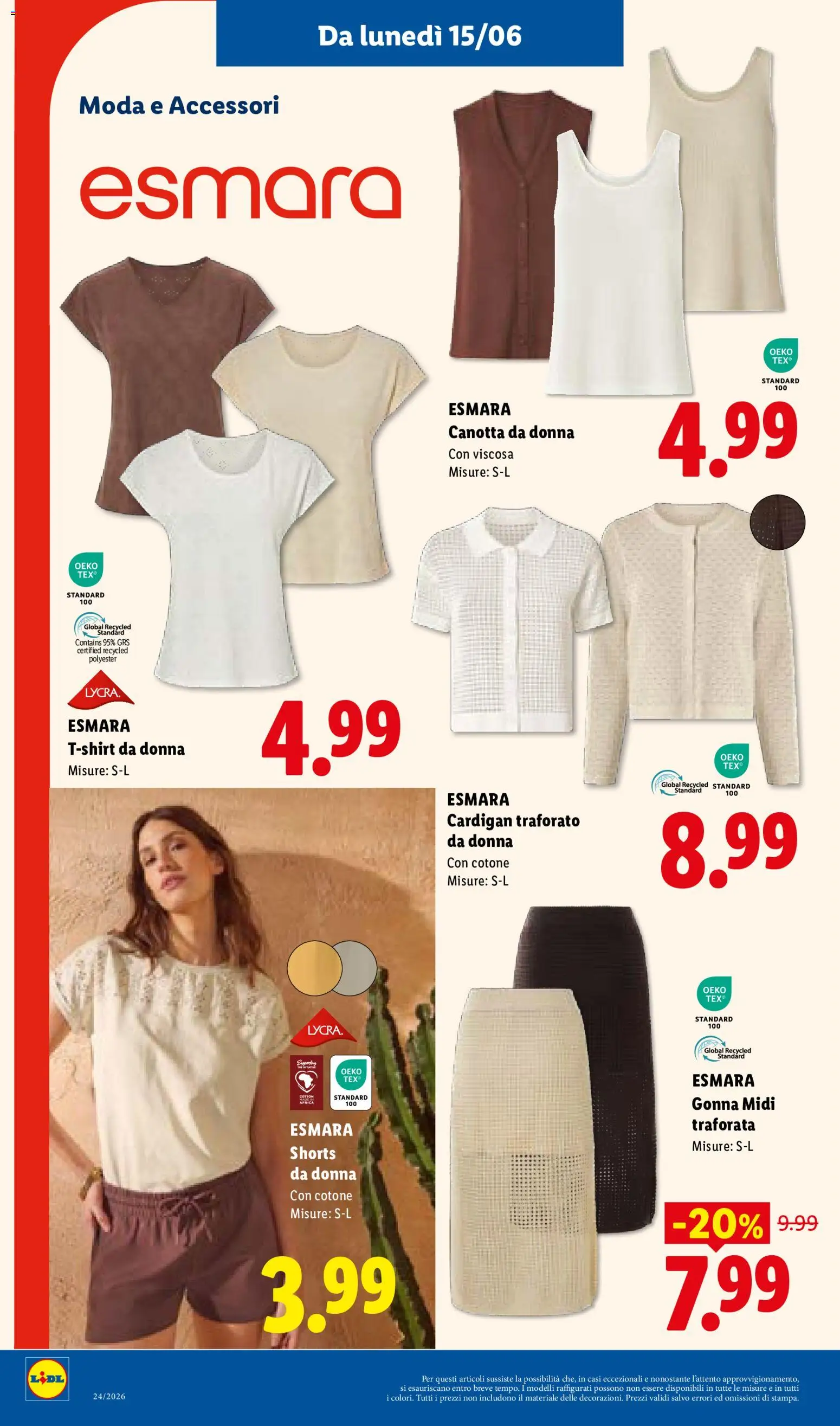 Volantino Lidl del 11.06.2026 | Pagina: 40 | Prodotti: Canotta, Top, T-shirt, Gonna