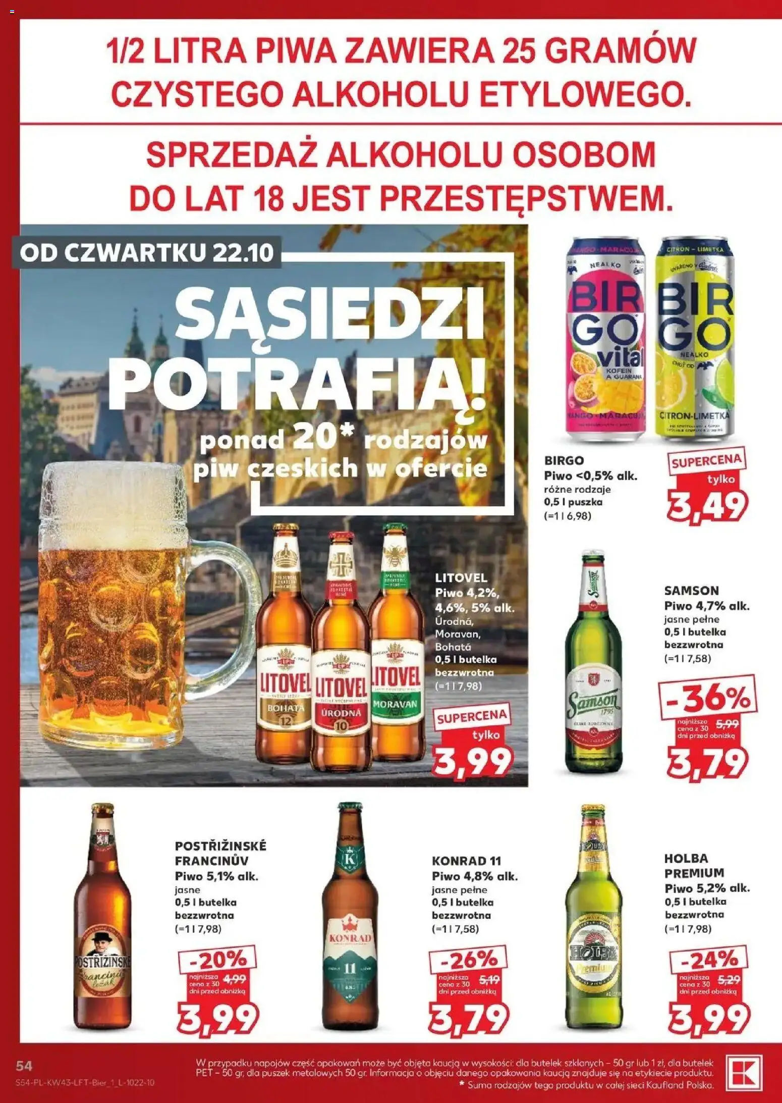 Kaufland aktualna gazetka od 22.10.2026 - od jutra PDF | Strona: 54 | Produkty: Piwo