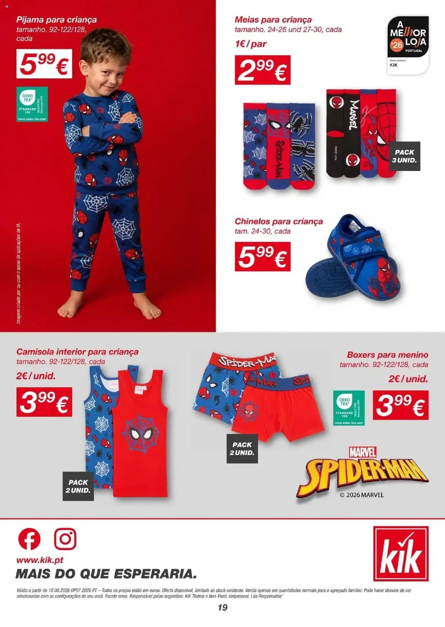 KIK - Mais diversão no regresso às aulas » de 07/08/2026 - 17/08/2026 | Página: 19 | Produtos: Chinelos, Pijama, Camisola, Meias