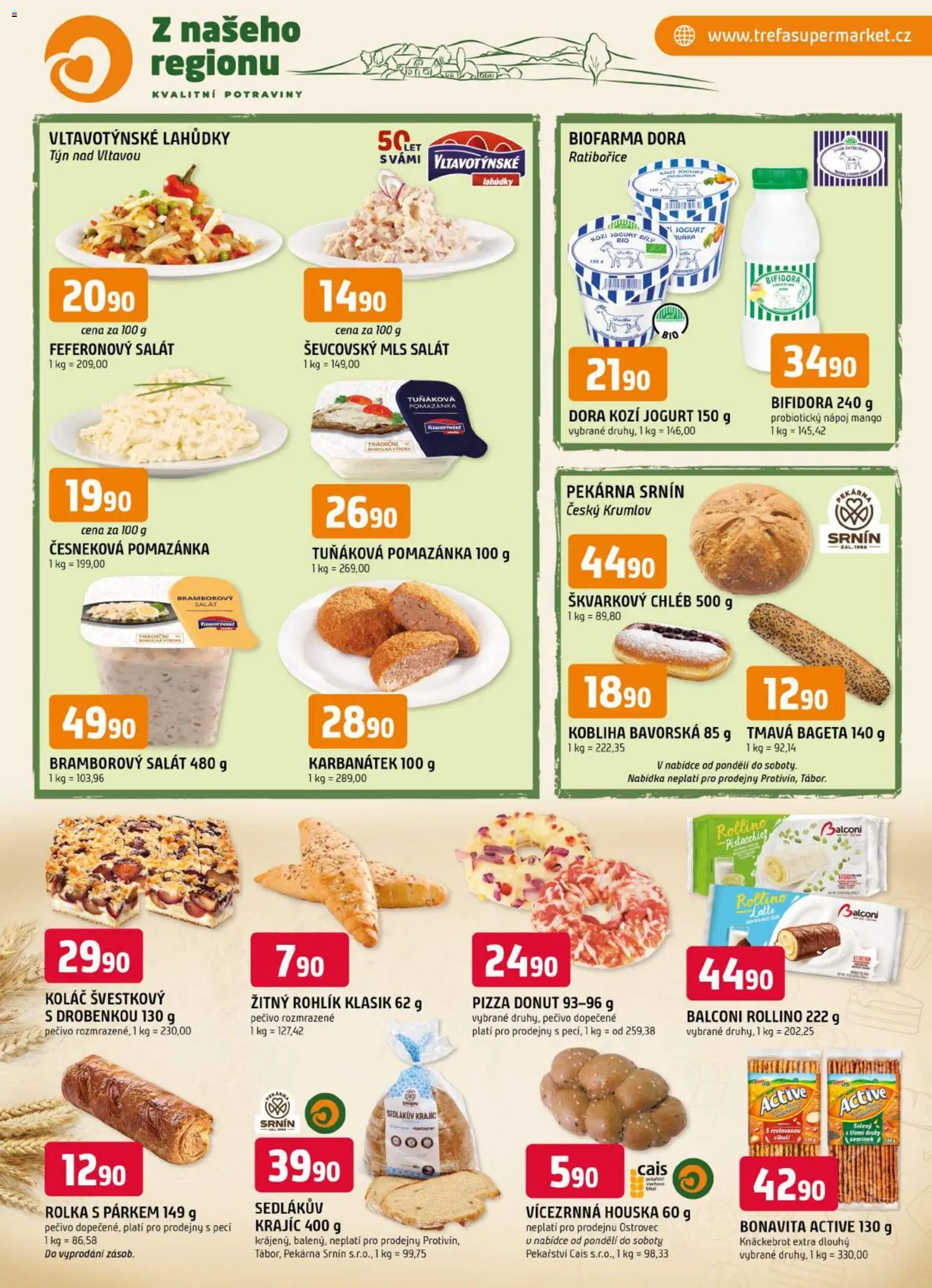Trefa leták od 28.10.2026 | Strana: 5 | Produkty: Mango, Jogurt, Knäckebrot, Bageta