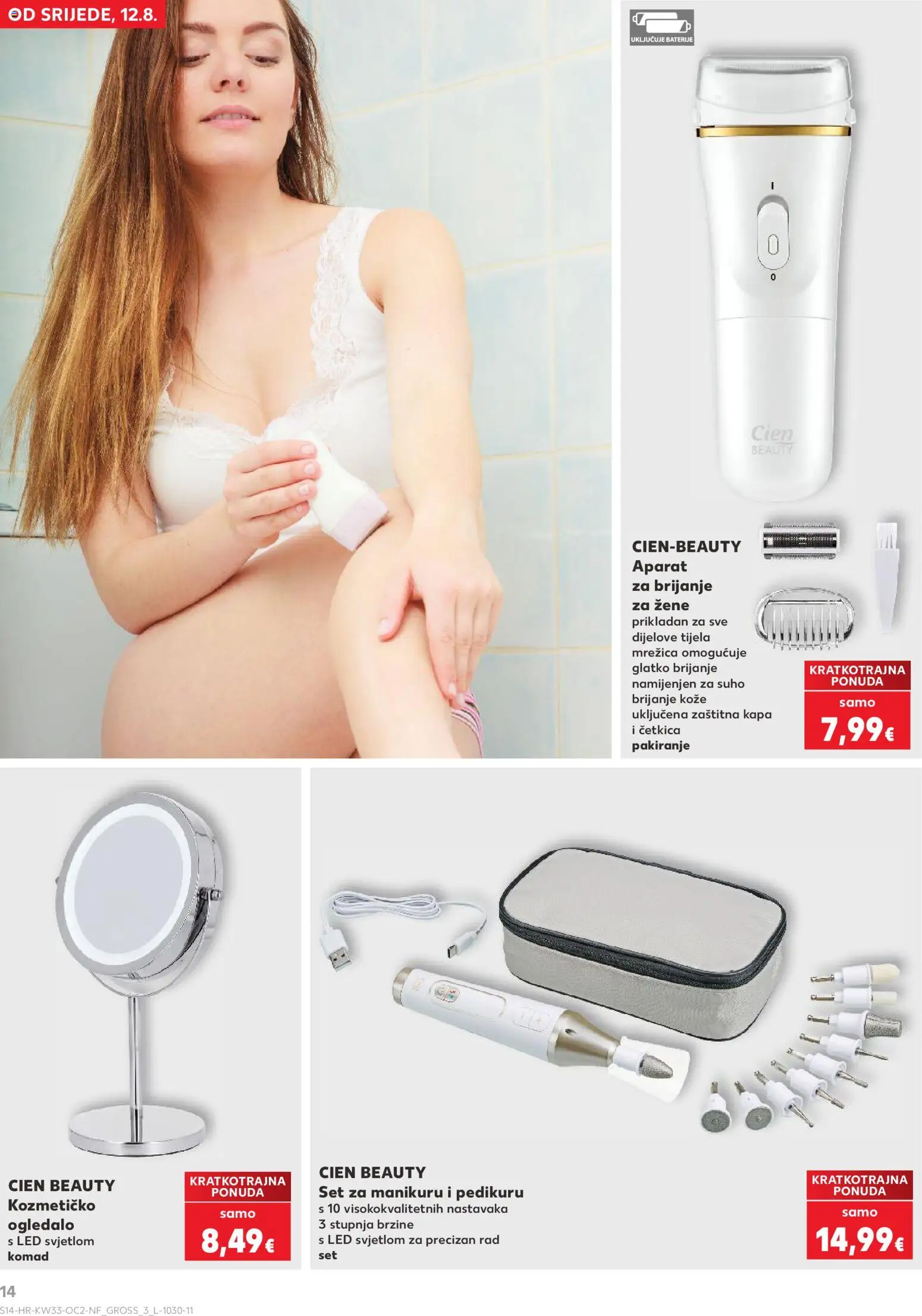 Kaufland katalog | vrijedi od 12.08.2026 | Stranica: 14 | Proizvodi: Ogledalo, Baterije, Led, Kapa