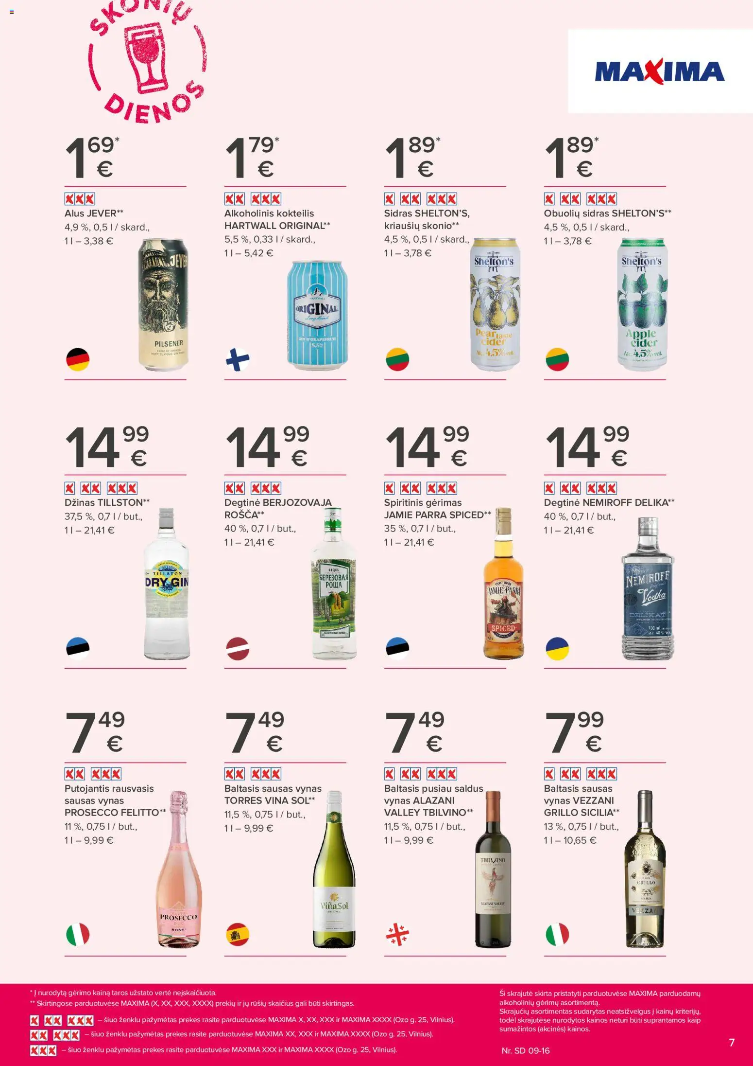 MAXIMA akcijos nuo 2026.09.03 | Puslapis: 7 | Prekių: Degtinė, Vynas, Alus, Džinas