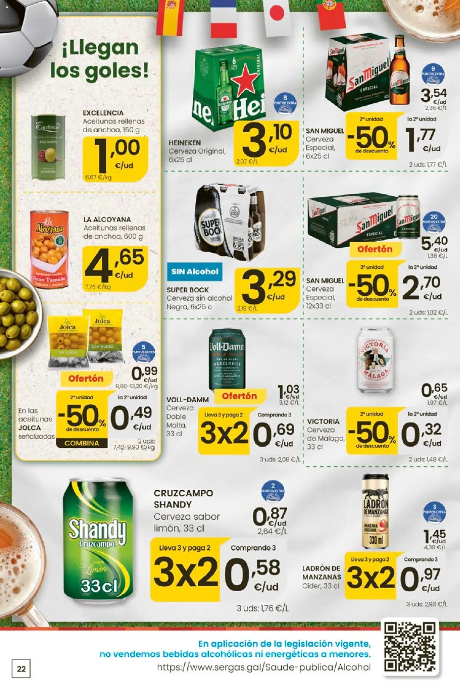 Eroski Ofertones de verano │ válido desde el 11.06.2026 | Página: 22 | Productos: Cerveza sin alcohol, Cerveza, Manzanas, Manzana