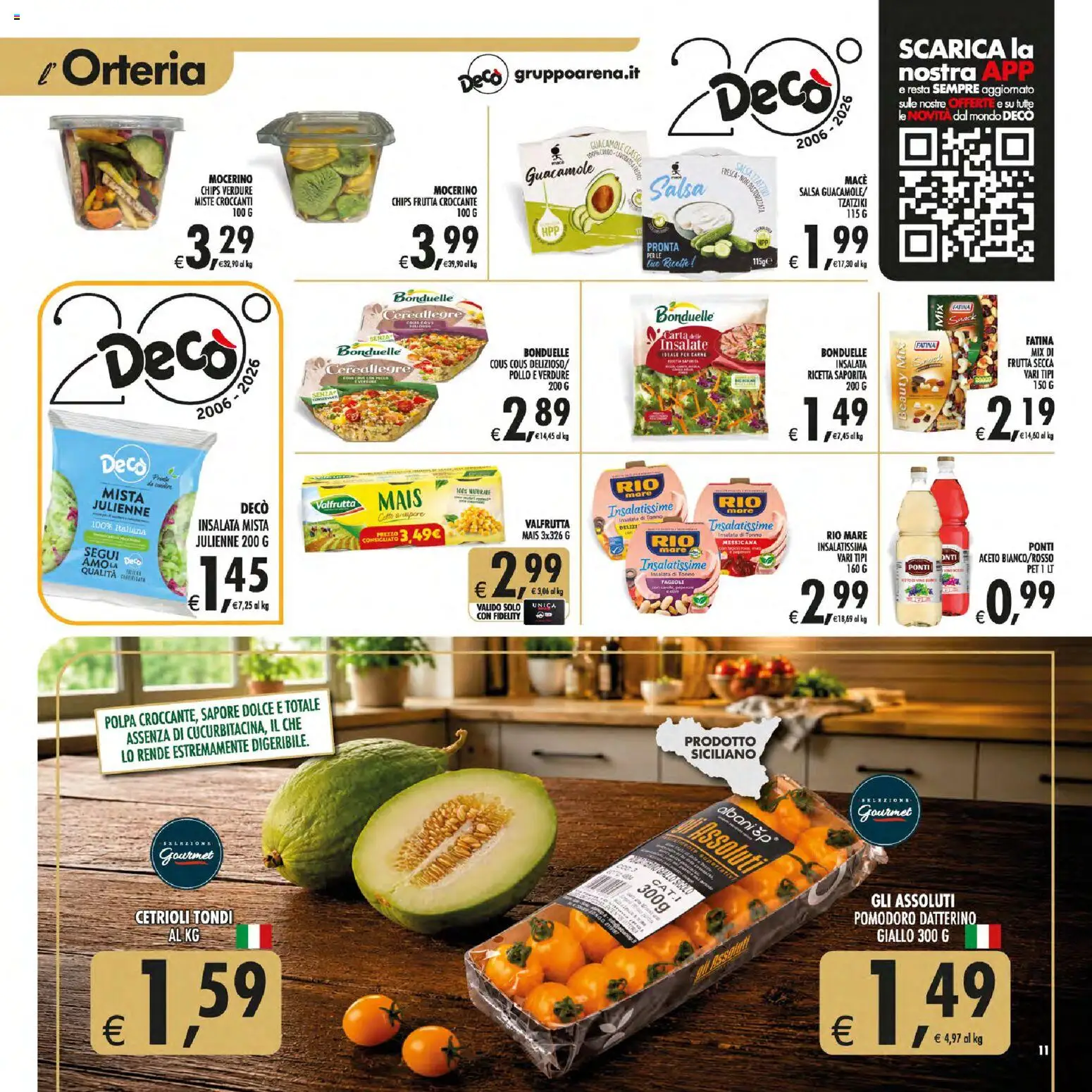 Volantino Decò del 21/08/2026 | Pagina: 11 | Prodotti: Cetrioli, Pomodoro, Carne, Mais