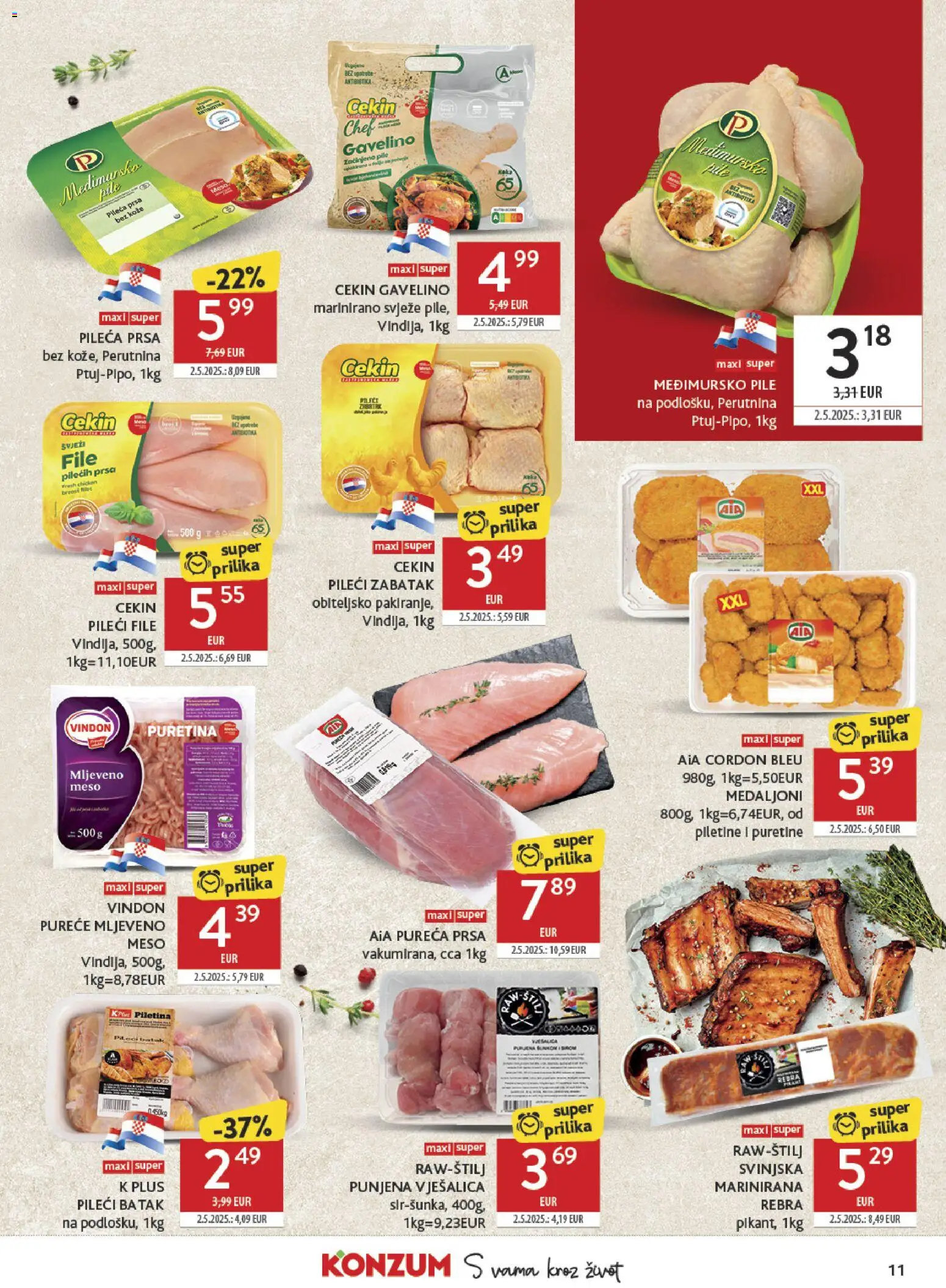 Konzum HR akciós ujság - amely érvényes a következő dátumtól: 2026.07.22. | Oldal: 11 | Termékek: Cordon bleu