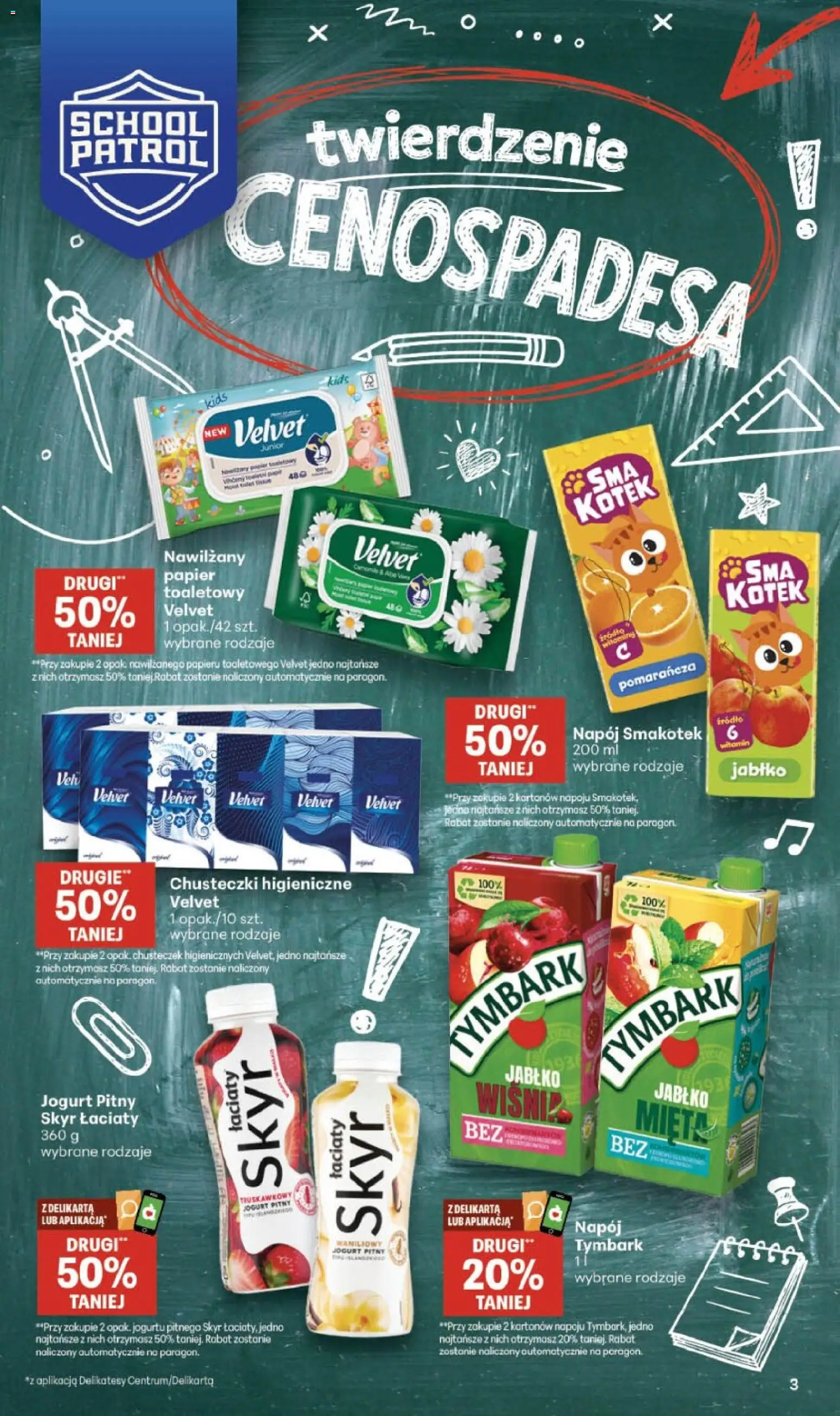 Delikatesy Centrum gazetka od 03.09.2026 | Strona: 3 | Produkty: Chusteczki, Tymbark, Jogurt pitny, Delikatesy
