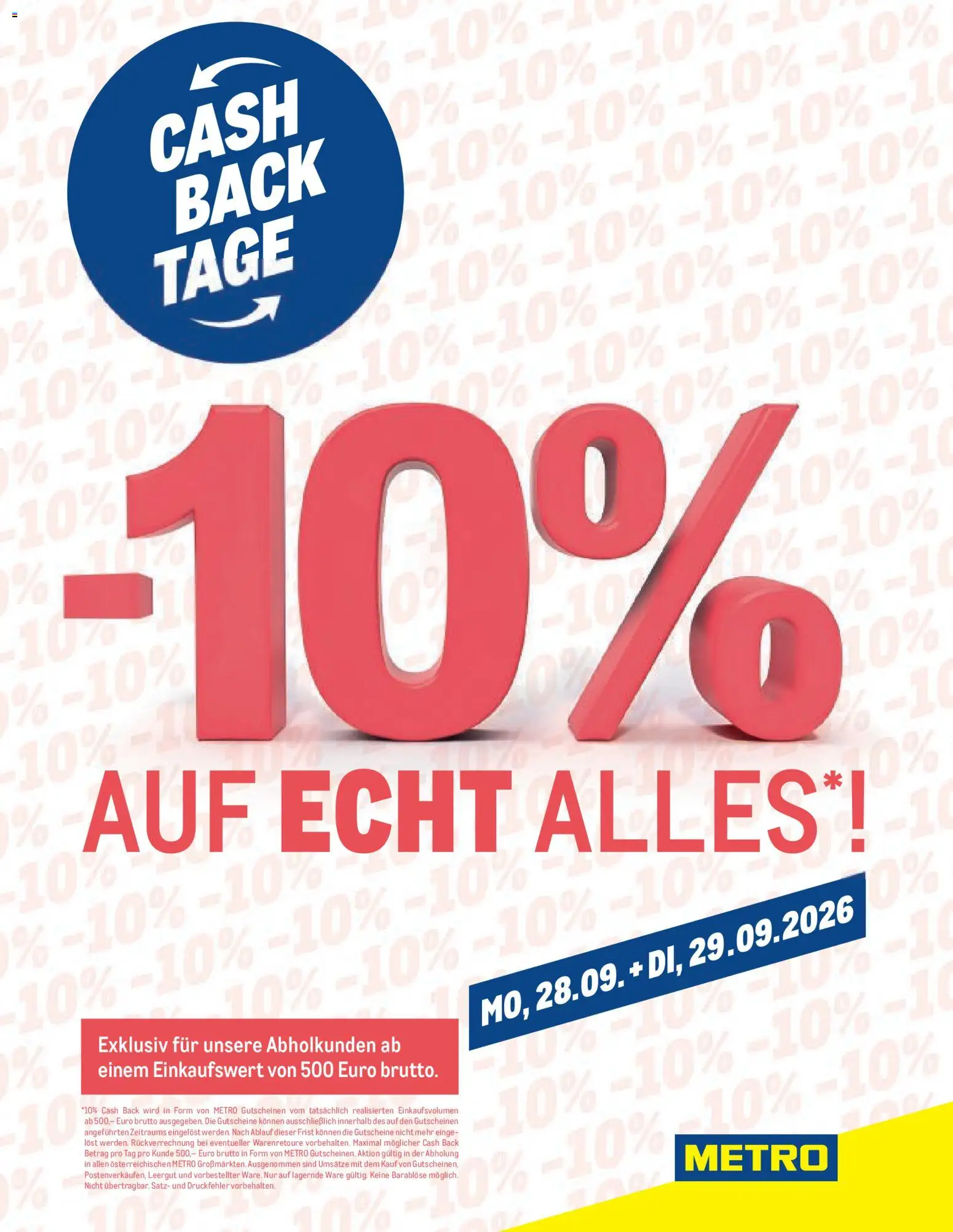 Metro angebote Cash Back gültig ab 28.09.2026 | Seite: 1