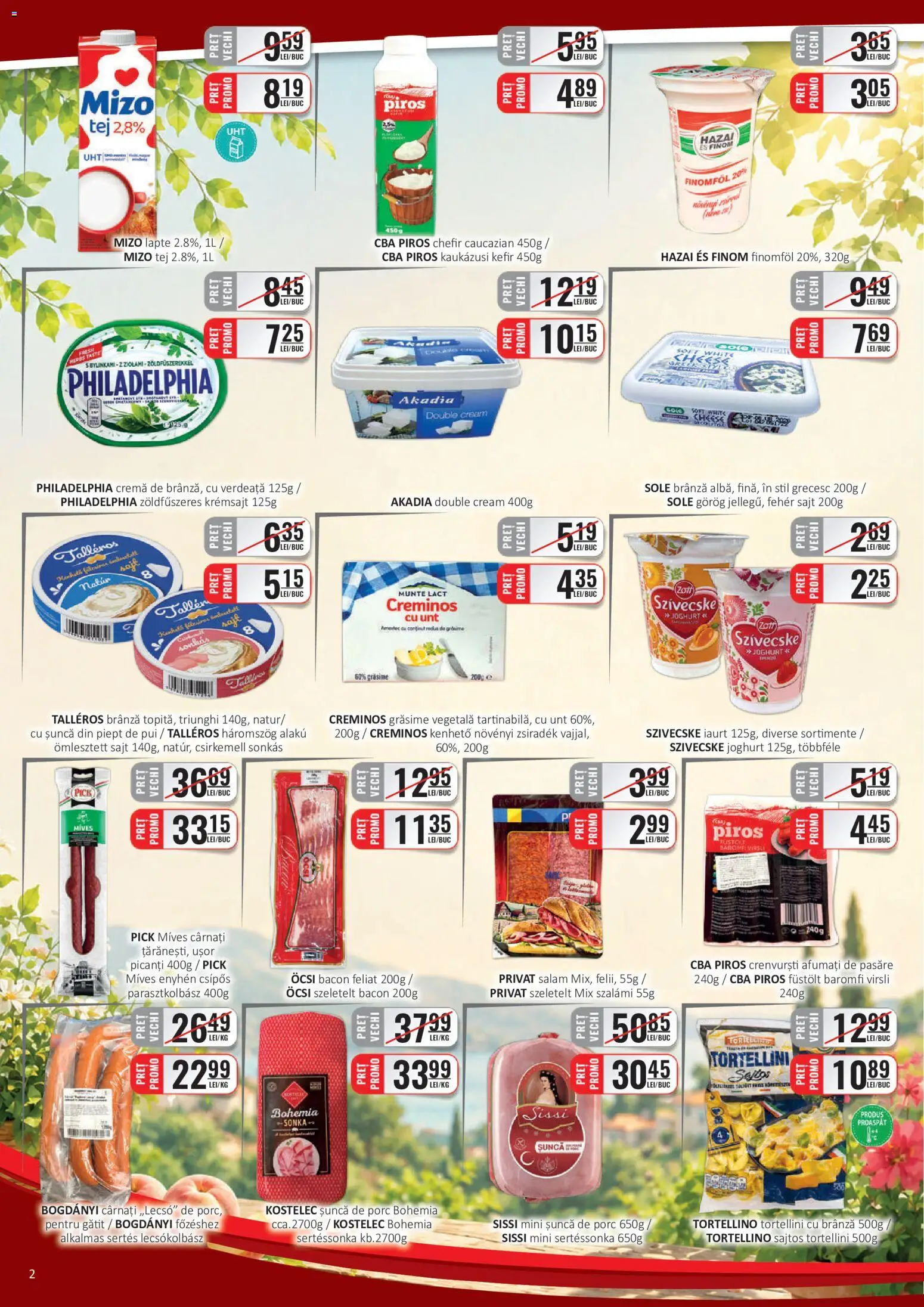 Noul catalog CBA – valabil de la 16.08.2026 | Pagină: 2 | Produse: Pui, Cremă, Șuncă, Verdeață