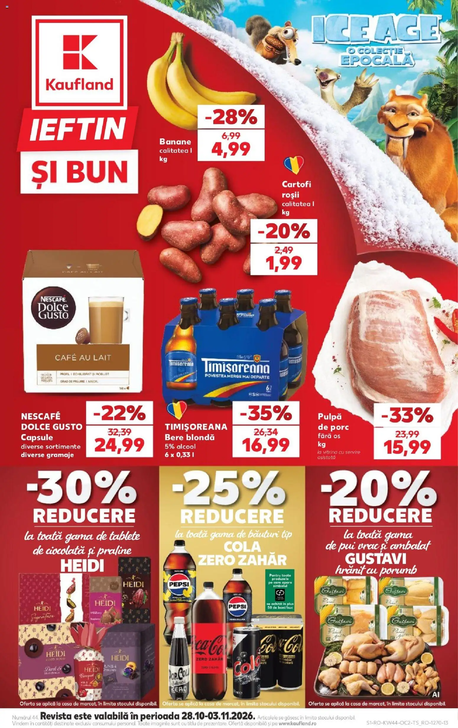 Kaufland Zalau 28.10.2026 - Revista si Oferta | Pagină: 1 | Produse: Ciocolată, Heidi, Bere, Roșii