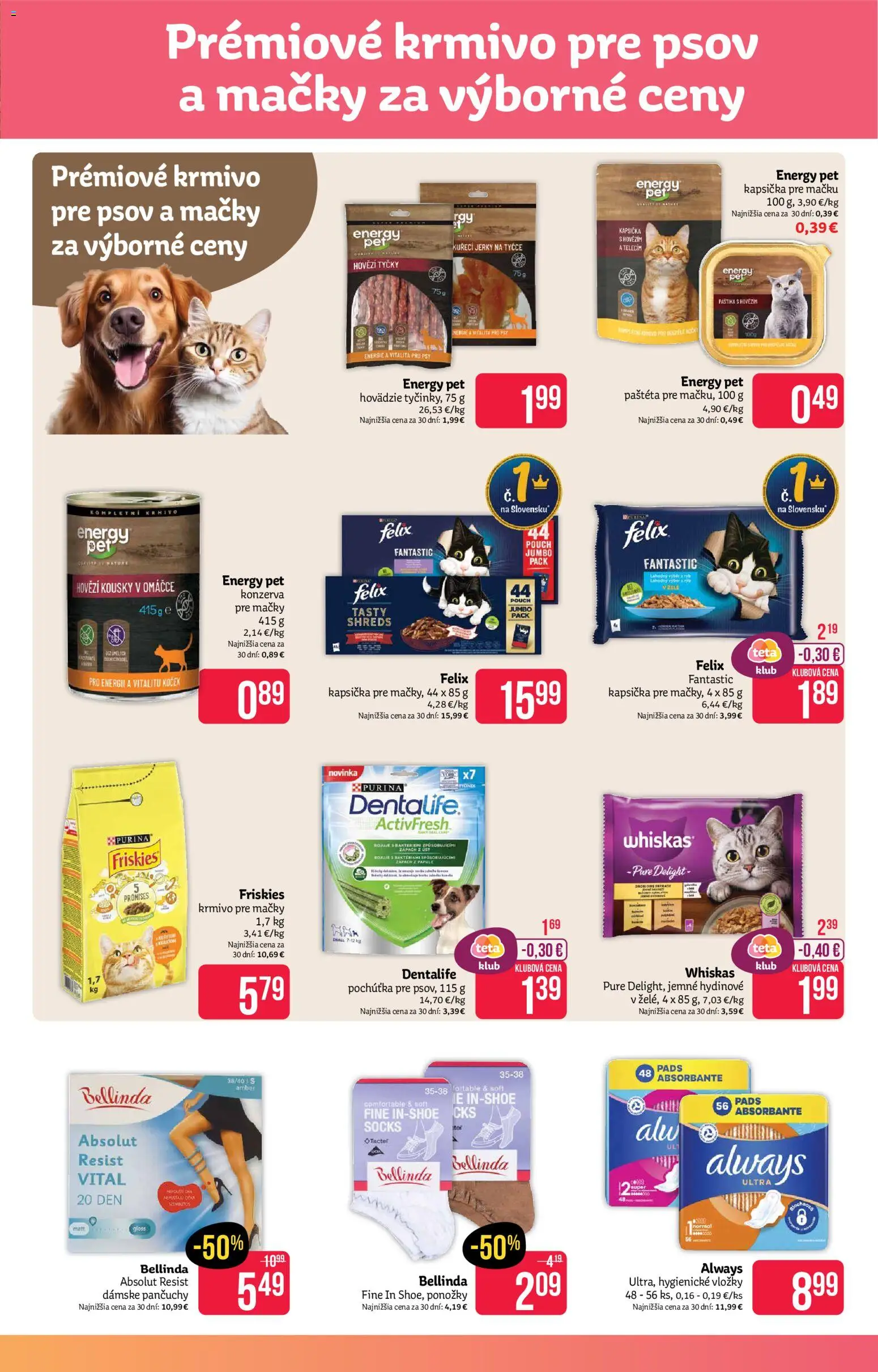 Nové Teta drogerie akcie – leták je platný od 03.08.2026 | Strana: 13 | Produkty: Stôl, Felix, Friskies