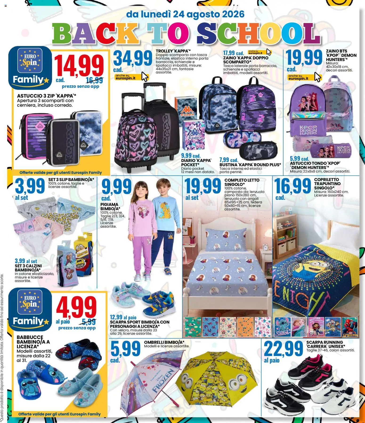 Volantino Eurospin del 24/08/2026 | Pagina: 13 | Prodotti: Slip, Astuccio, Federa, Elastici