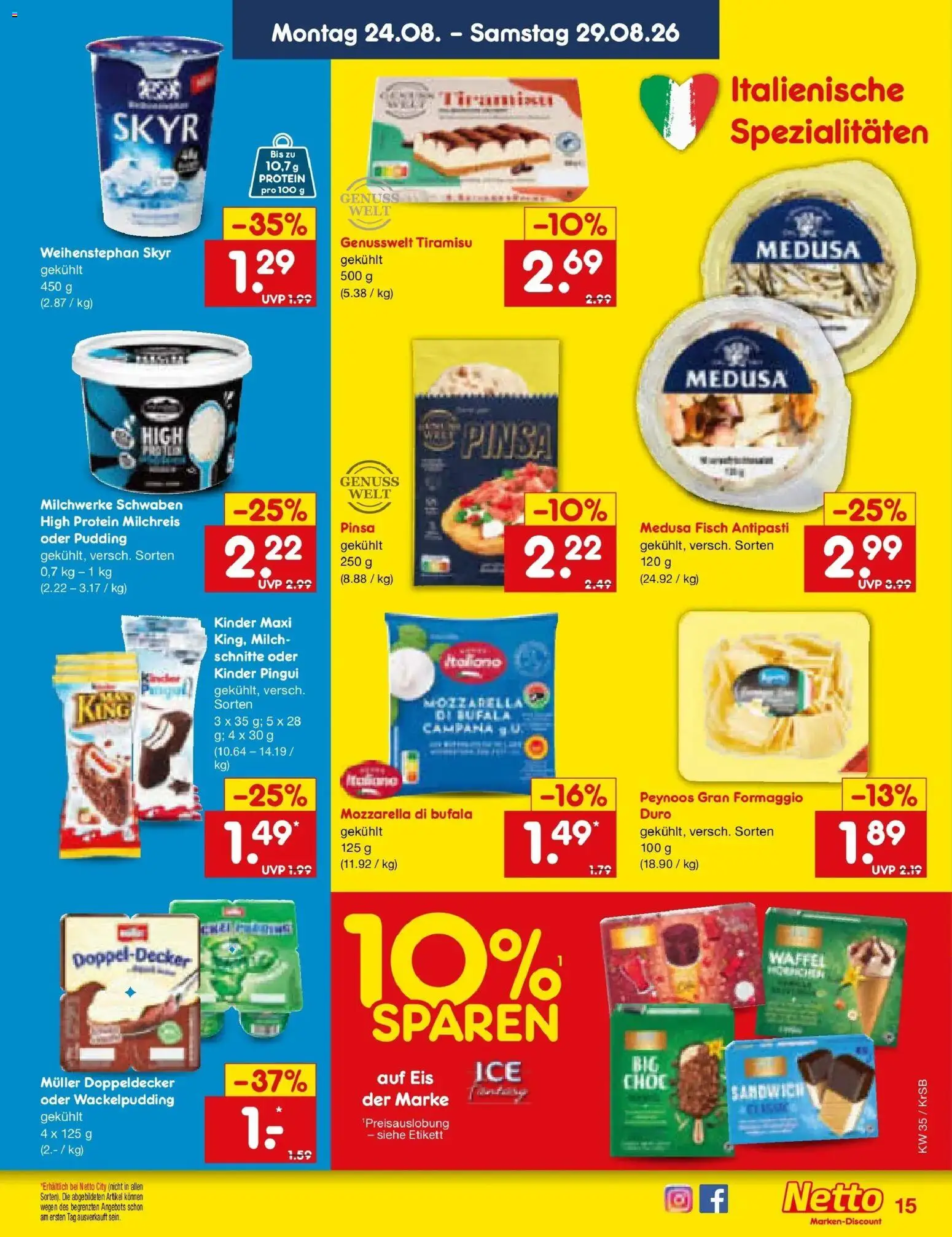 Netto Marken-Discount Prospekt Baesweiler – gültig ab 24.08.2026 | Seite: 23 | Produkte: Milch, Spezialitäten, Pudding, Fisch