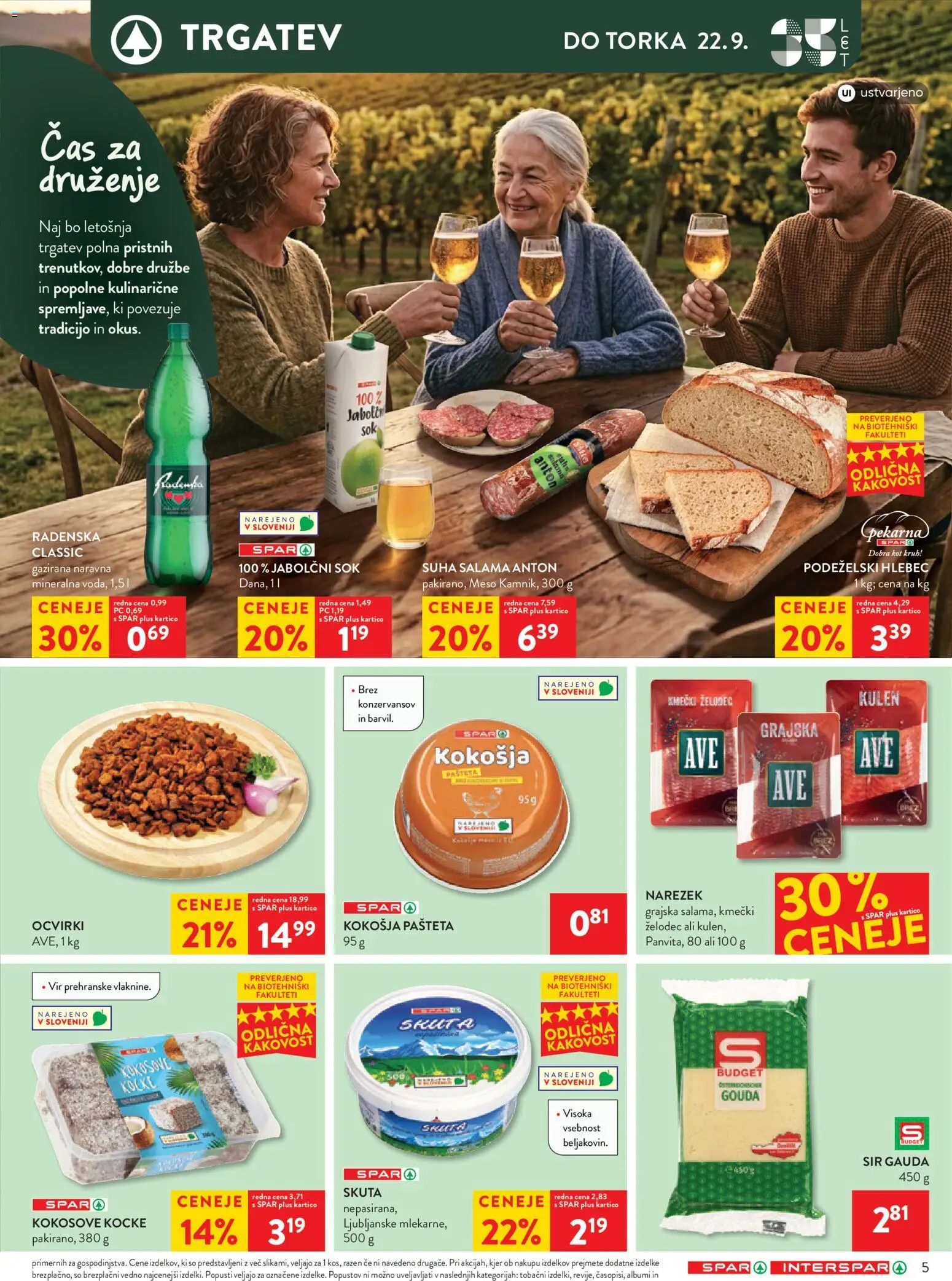 Novi Spar katalog ponudbe – veljaven od 16.09.2026 | Stran: 8 | Izdelki: Gauda, Narezek, Ocvirki, Sir