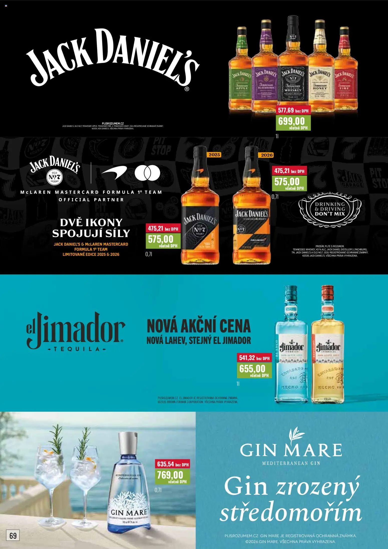 Ratio leták od 01.08.2026 | Strana: 70 | Produkty: Whiskey, Gin, Gin Mare, Tequila