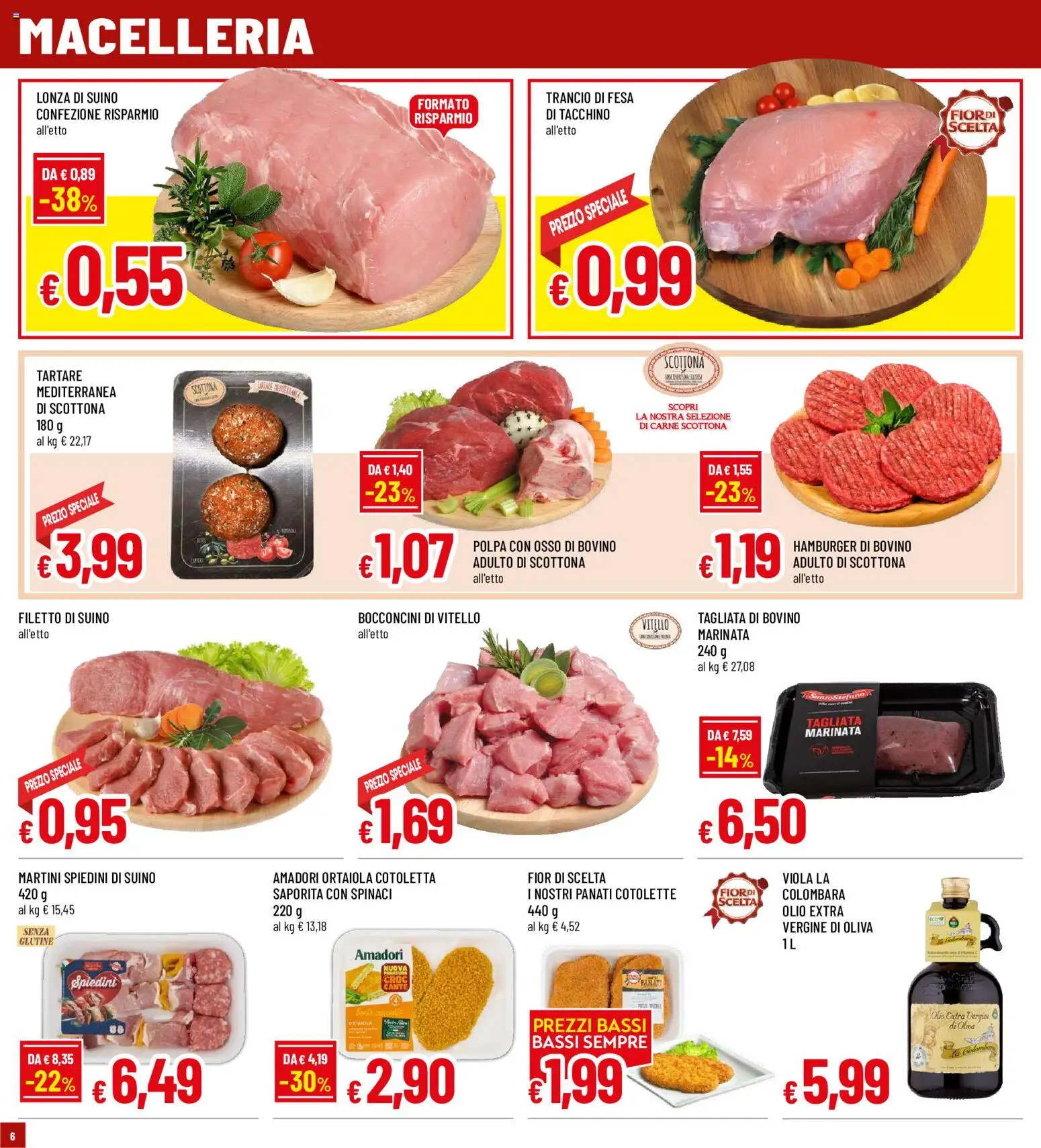 Volantino Galassia del 15/10/2026 | Pagina: 6 | Prodotti: Suino, Carne, Olio extra vergine, Hamburger
