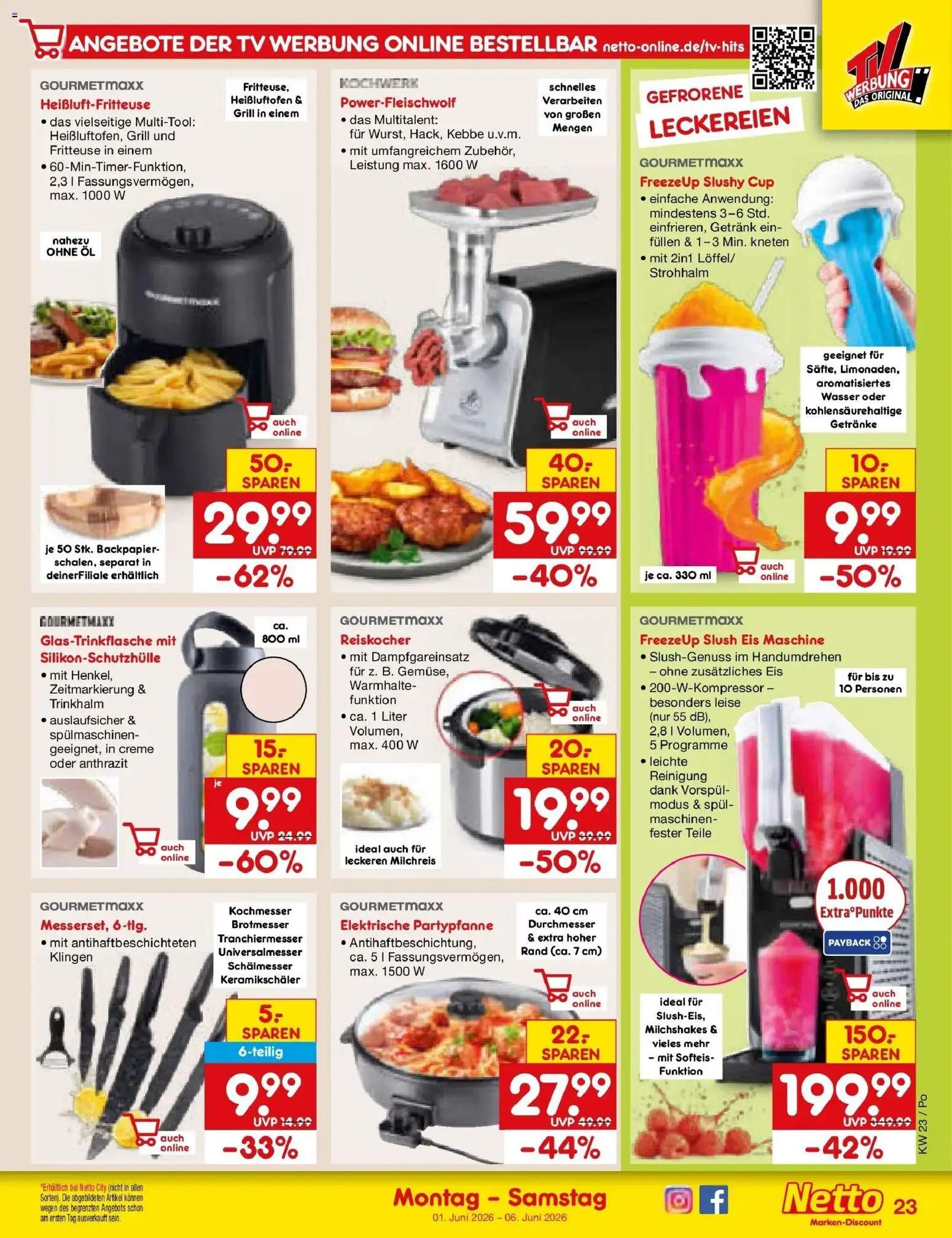 Netto Marken-Discount Prospekt Selb – gültig ab 01.06.2026 | Seite: 41 | Produkte: Grill, Wasser, Heißluftfritteuse, TV