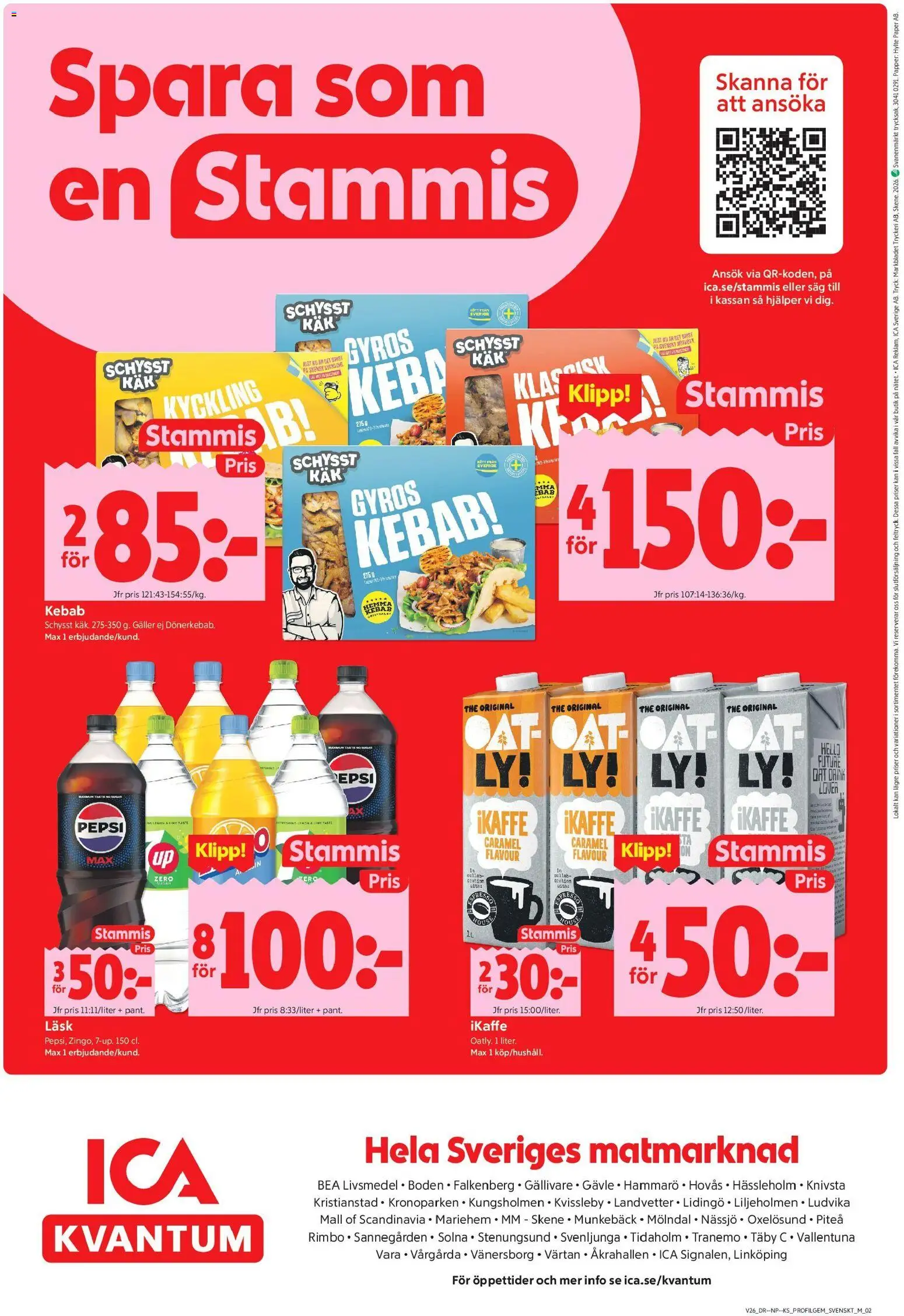 ICA Kvantum reklamblad aktuell från 22/06/2026 | Sida: 10 | Produkter: Såg, Galler, Pepsi, Papper